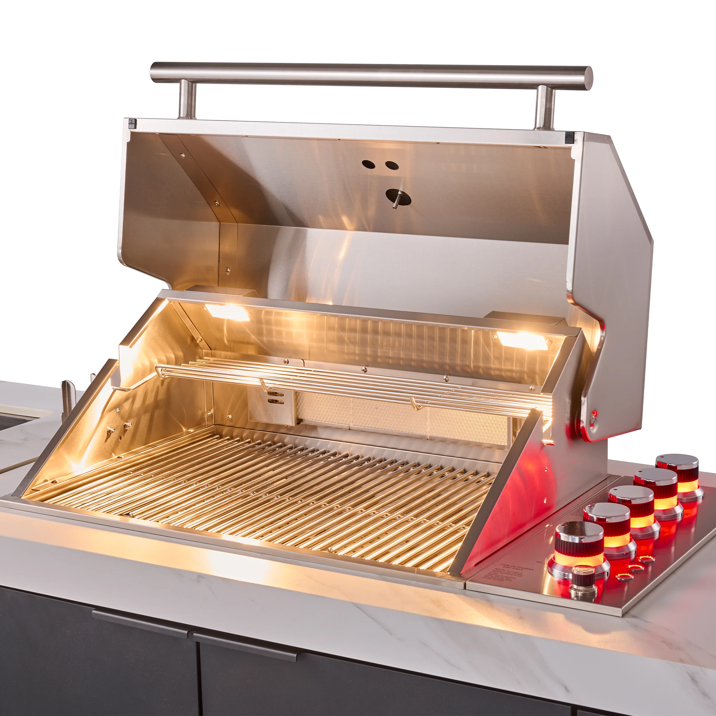 Forno Rimini Outdoor Kitchen: 30" BBQ 62,600 BTU, 4.8 cu.ft. Refrigerators, White Countertops - Image 8