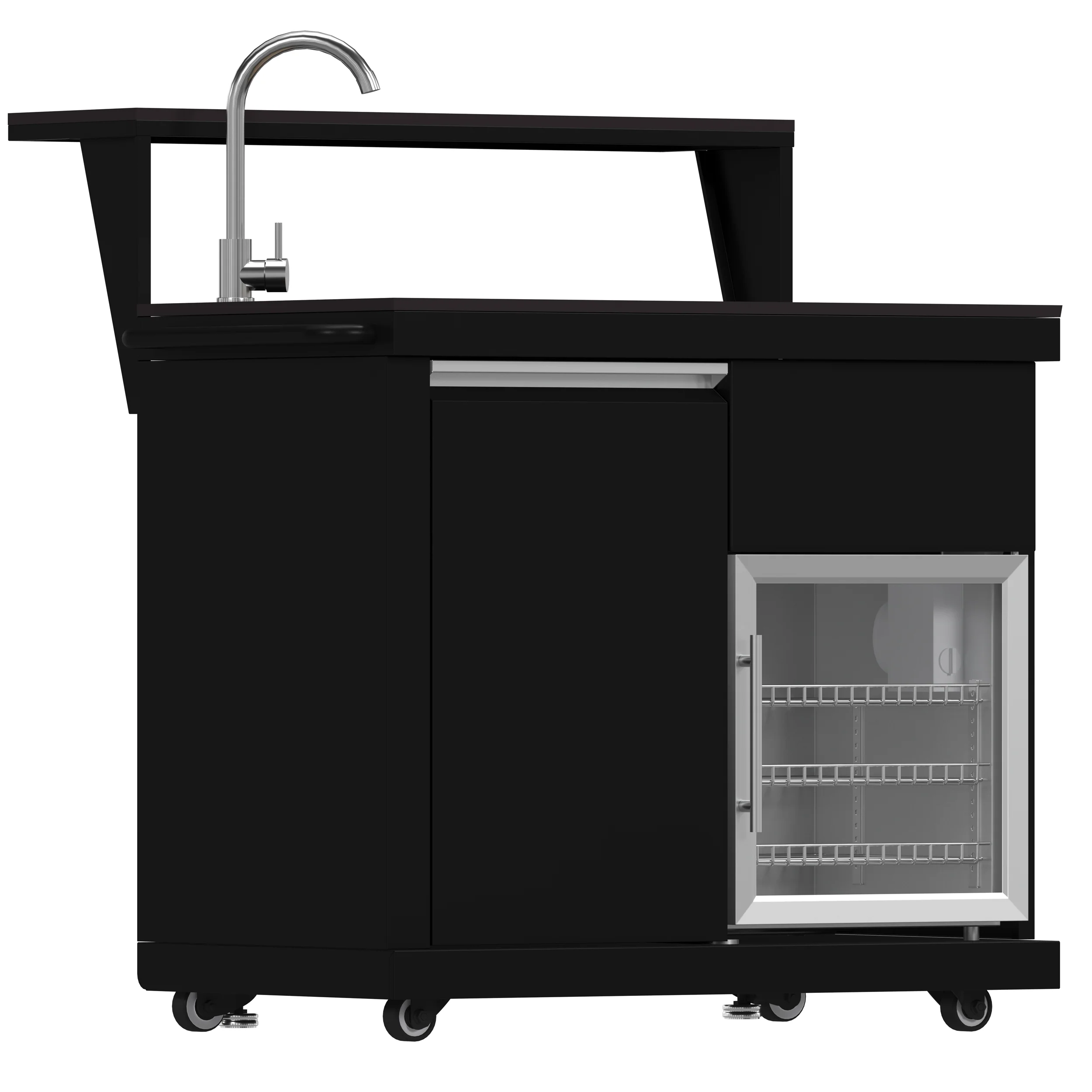 Forno All’Aperto 62,600 BTU BBQ, 3 Stainless Steel Burners, Infrared Burners, Sink Module, Black Sintered Stone Countertops, Bar and Beverage Center - Image 10