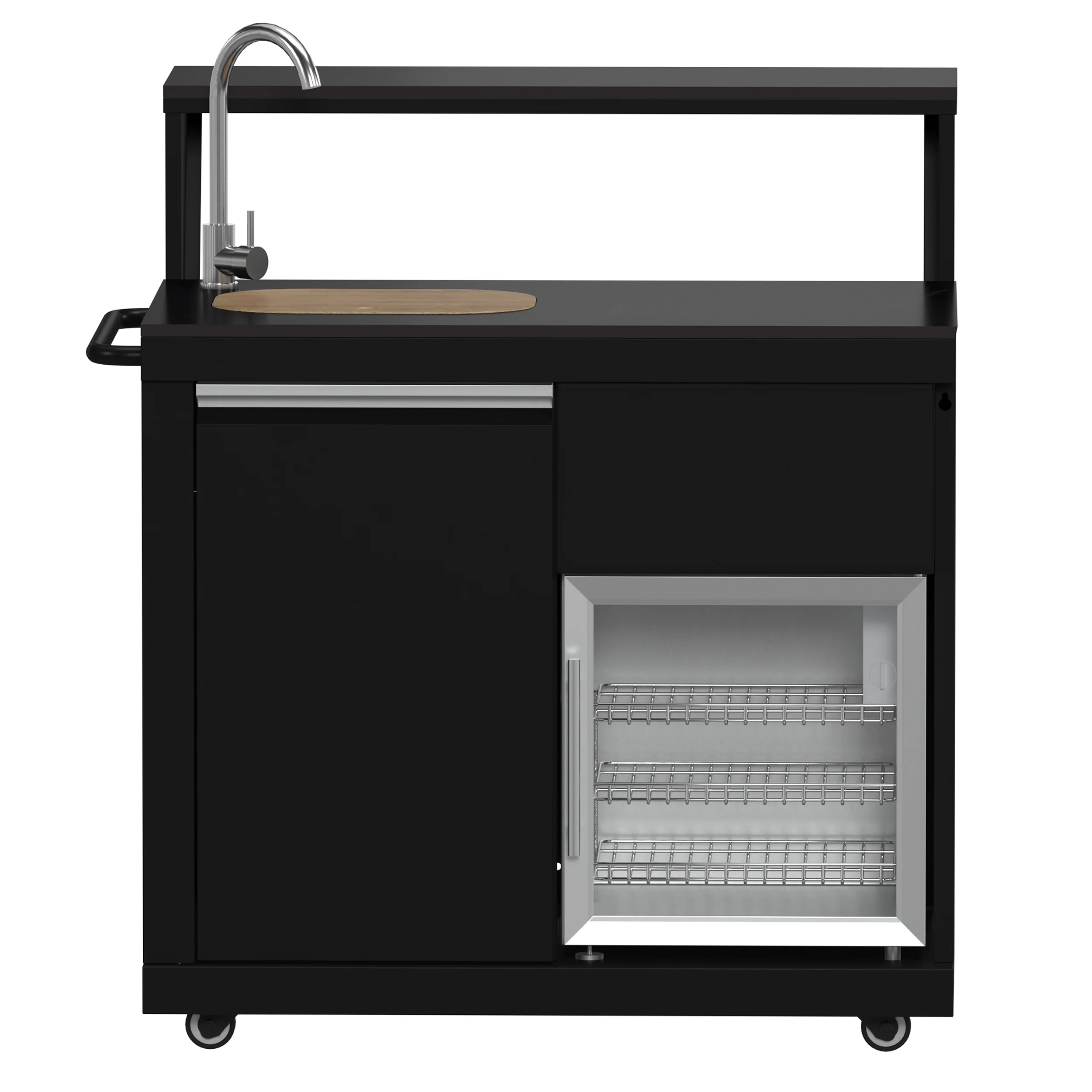 Forno All’Aperto 62,600 BTU BBQ, 3 Stainless Steel Burners, Infrared Burners, Sink Module, Black Sintered Stone Countertops, Bar and Beverage Center - Image 11