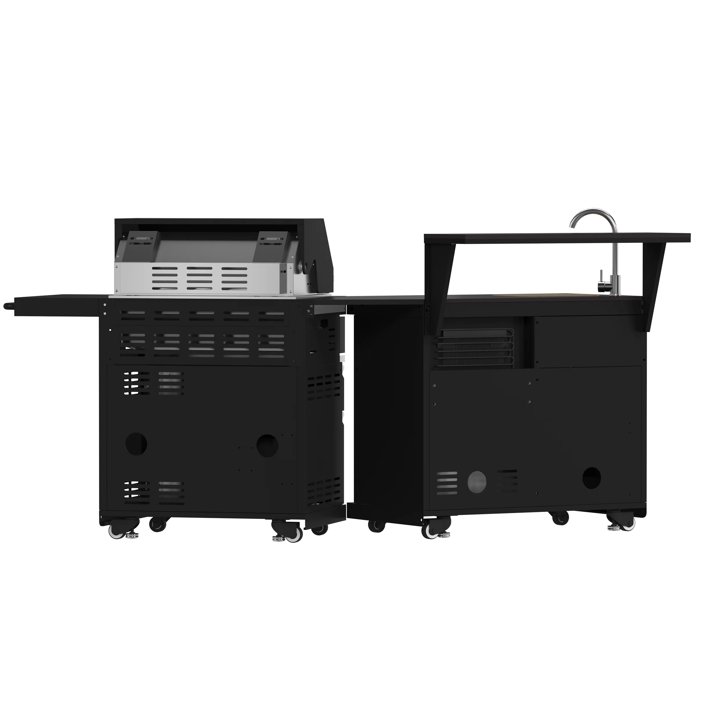 Forno All’Aperto 62,600 BTU BBQ, 3 Stainless Steel Burners, Infrared Burners, Sink Module, Black Sintered Stone Countertops, Bar and Beverage Center - Image 19