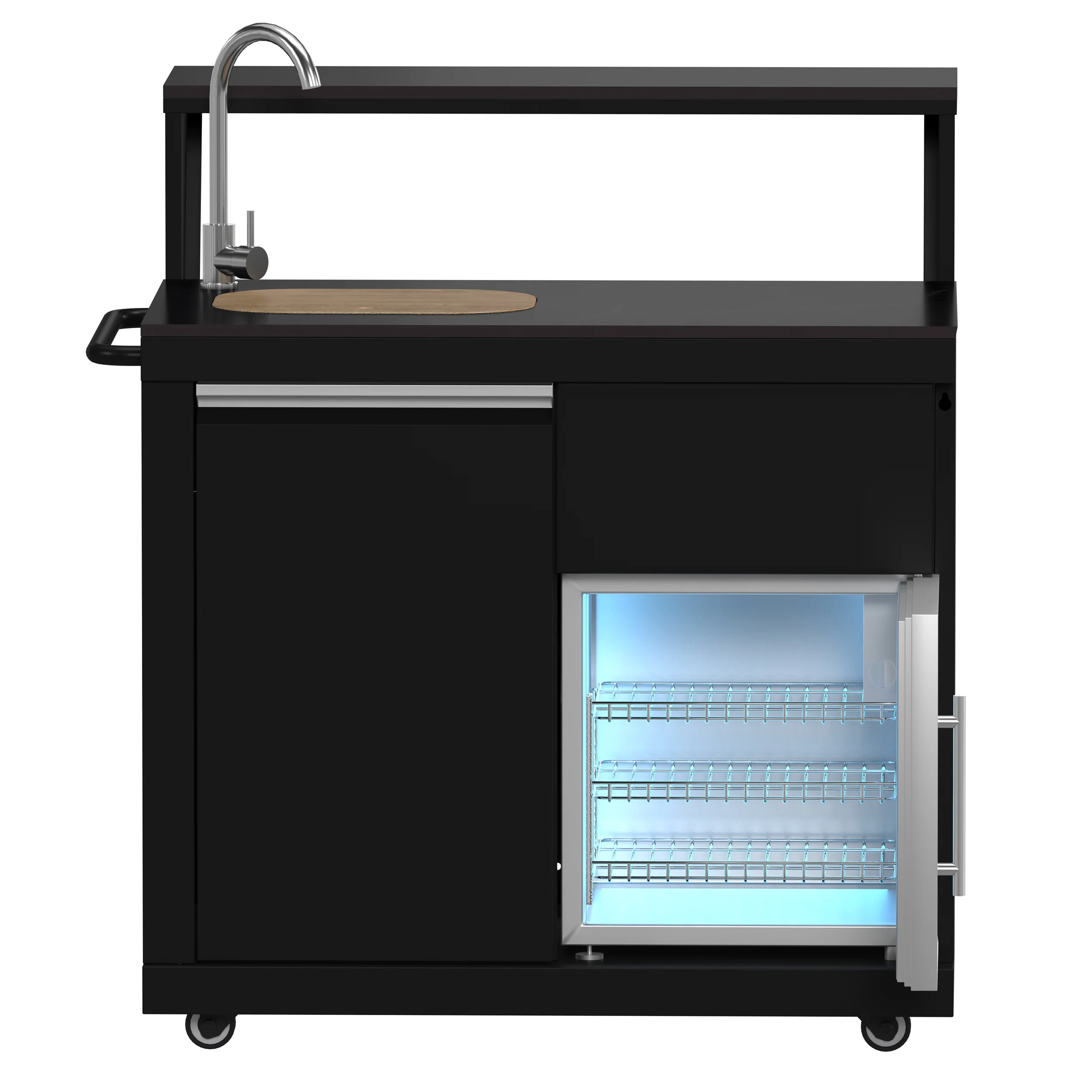 Forno All’Aperto 62,600 BTU BBQ, 3 Stainless Steel Burners, Infrared Burners, Sink Module, Black Sintered Stone Countertops, Bar and Beverage Center - Image 5