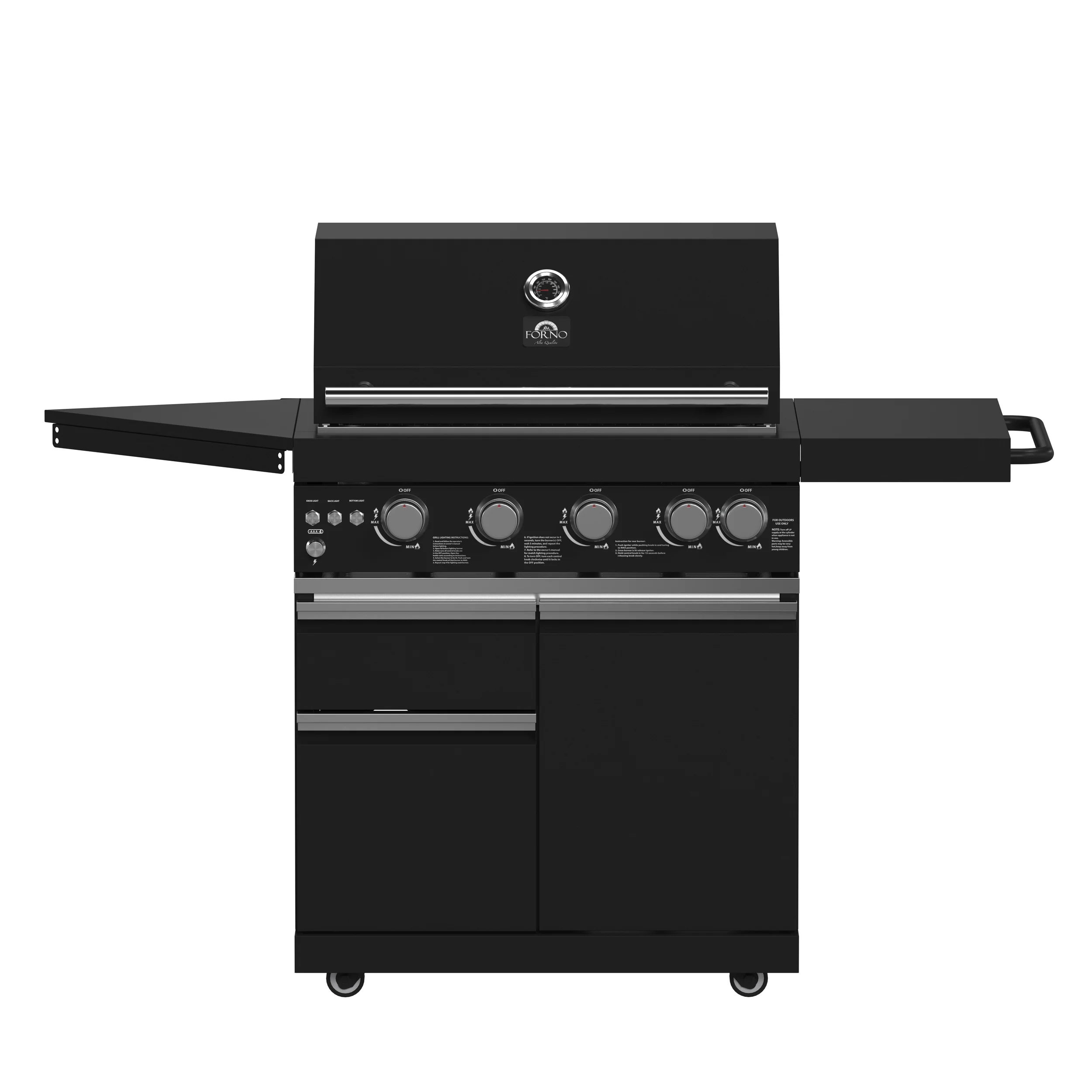 Forno All’Aperto 62,600 BTU BBQ, 3 Stainless Steel Burners, Infrared Burners, Sink Module, Black Sintered Stone Countertops, Bar and Beverage Center - Image 6