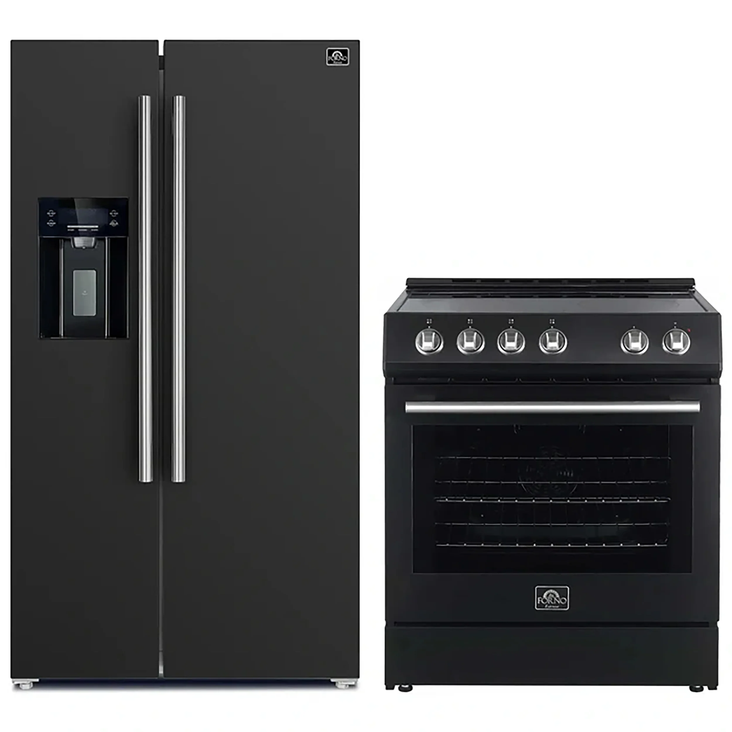 FORNO 2-Piece Black Kitchen Bundle - 30" Electric Range and 36" Bottom Freezer Refrigerator - Image 2