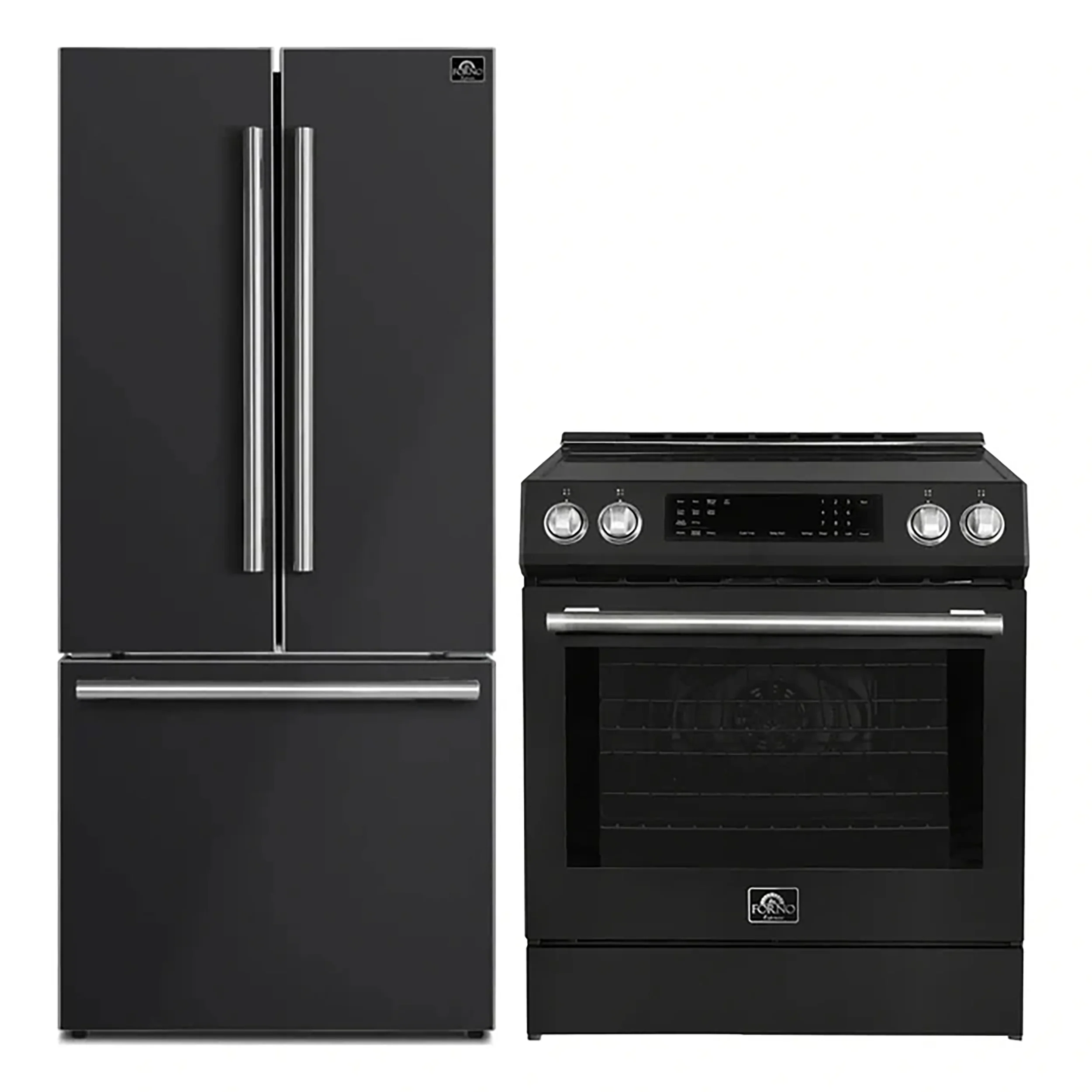 FORNO 2-Piece Black Kitchen Bundle - 30" Induction Range and 31" Bottom Freezer Refrigerator - Image 2
