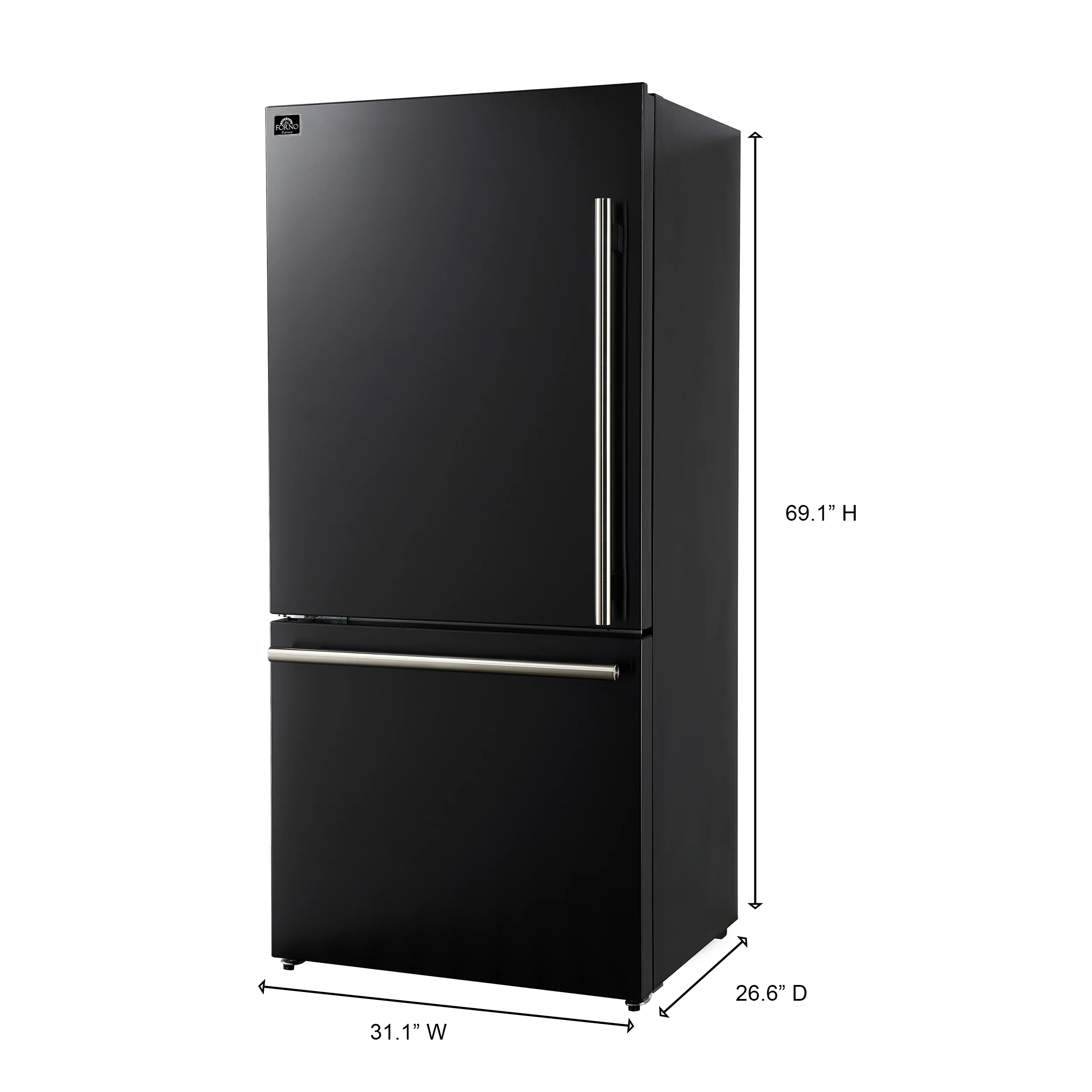FORNO 2-Piece Black Kitchen Bundle - 30" Induction Range and 31" Bottom Freezer Refrigerator - Image 5