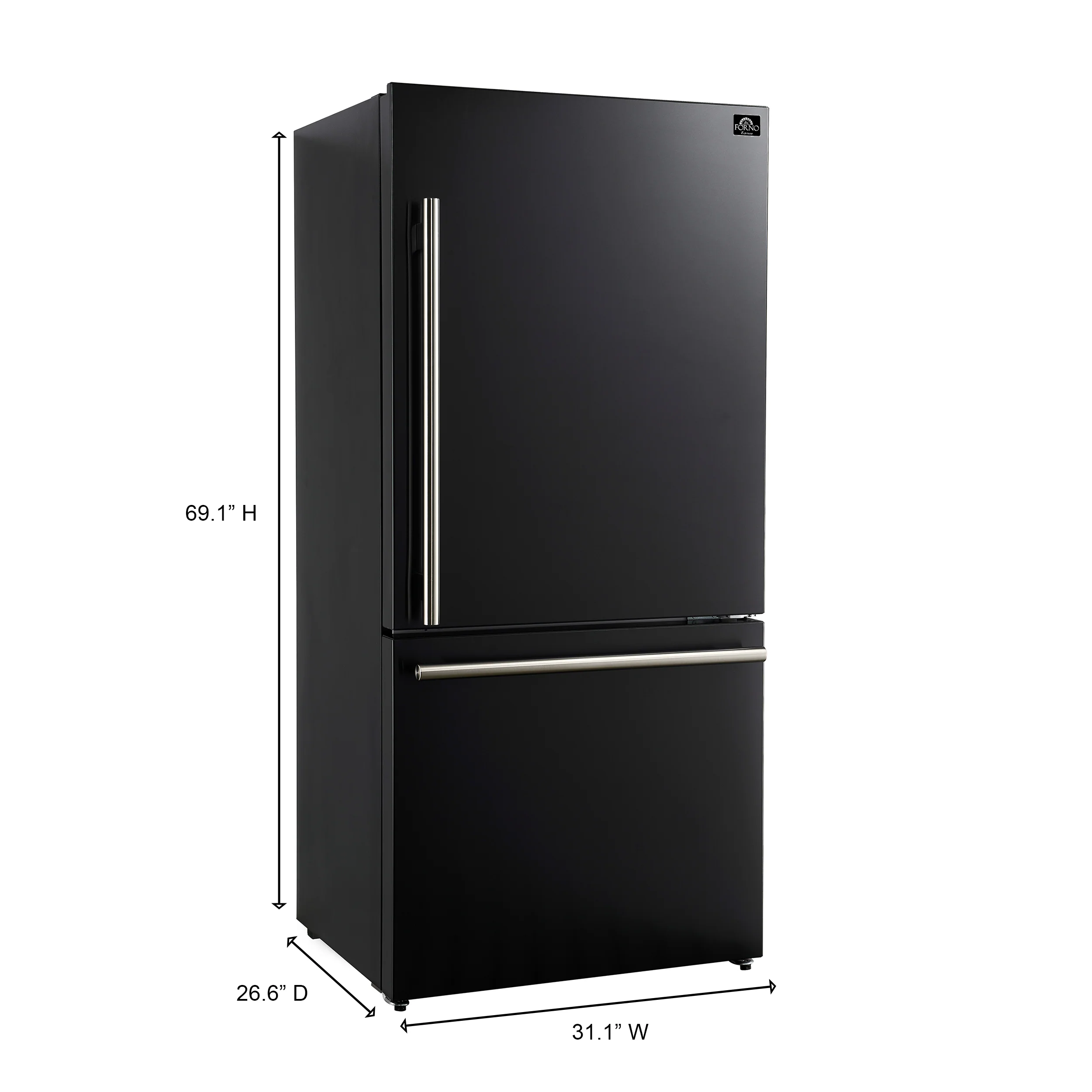 FORNO 2-Piece Black Kitchen Bundle - 30" Induction Range and 31" Bottom Freezer Refrigerator - Image 5