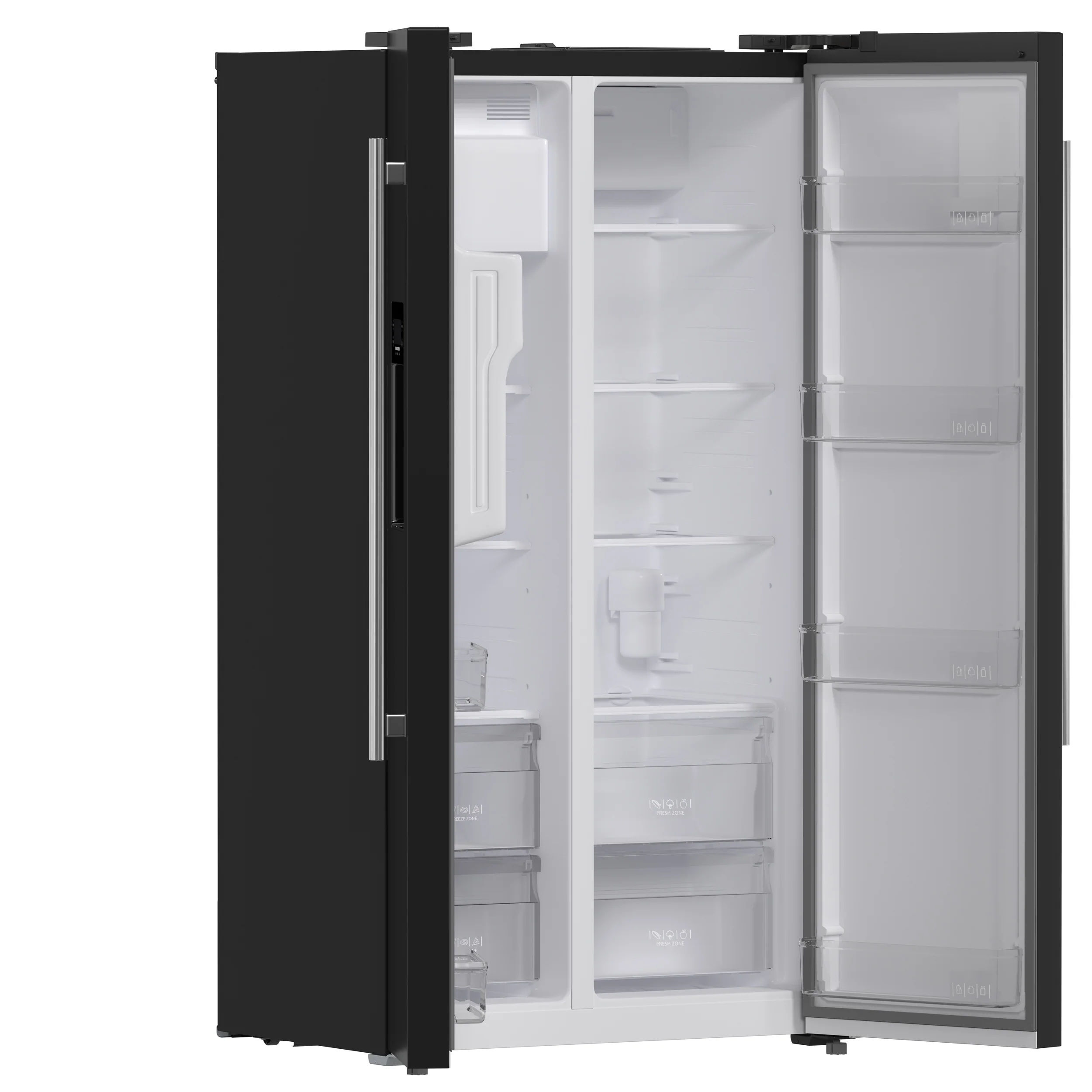 Forno Salerno Espresso 36-Inch Black Side-by-Side Refrigerator, 20 Cu. Ft., Frost-Free, Ice & Water Dispenser, ENERGY STAR Certified - Image 7