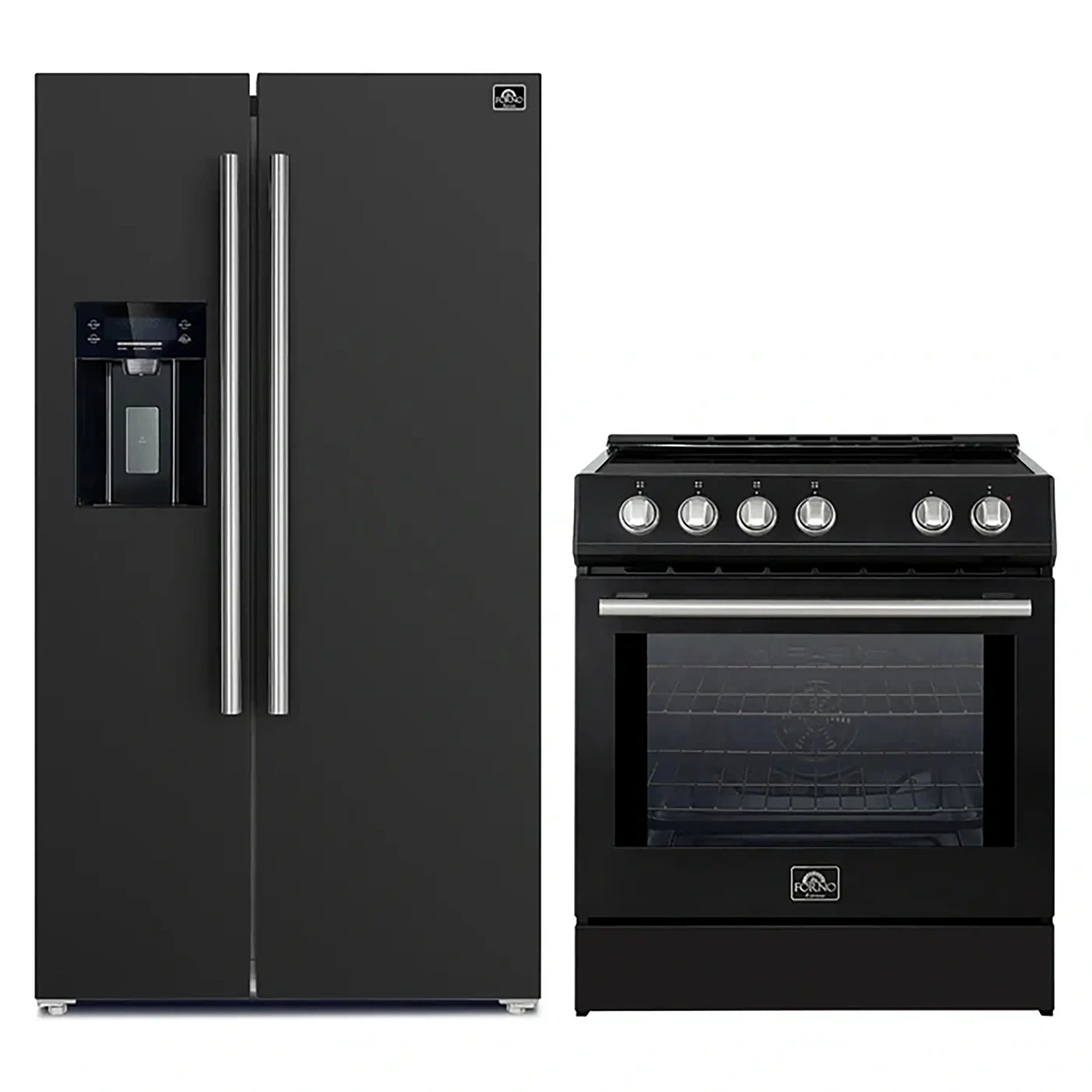 FORNO 2-Piece Black Kitchen Bundle - 30" Induction Range and 36" Bottom Freezer Refrigerator - Image 2