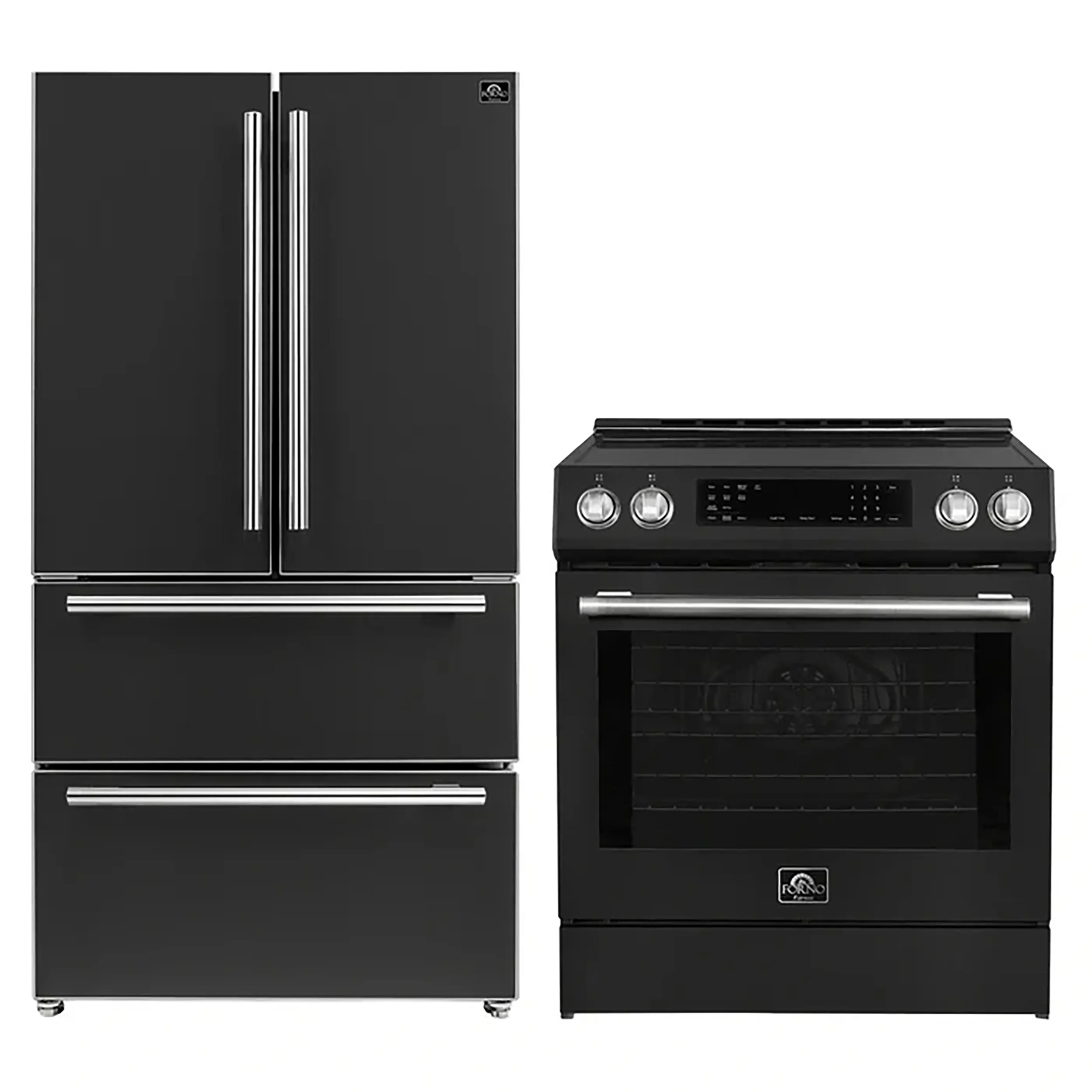 FORNO 2-Piece Black Kitchen Bundle - 30" Induction Range and 36" Bottom Freezer Refrigerator - Image 2