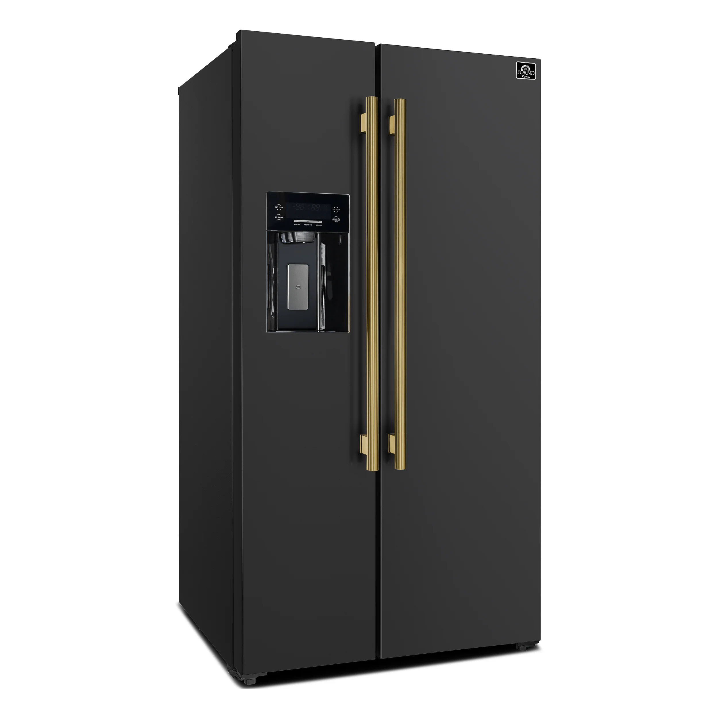 Forno Salerno Espresso 36-Inch Black Side-by-Side Refrigerator, 20 Cu. Ft., Frost-Free, Ice & Water Dispenser, ENERGY STAR Certified - Image 3