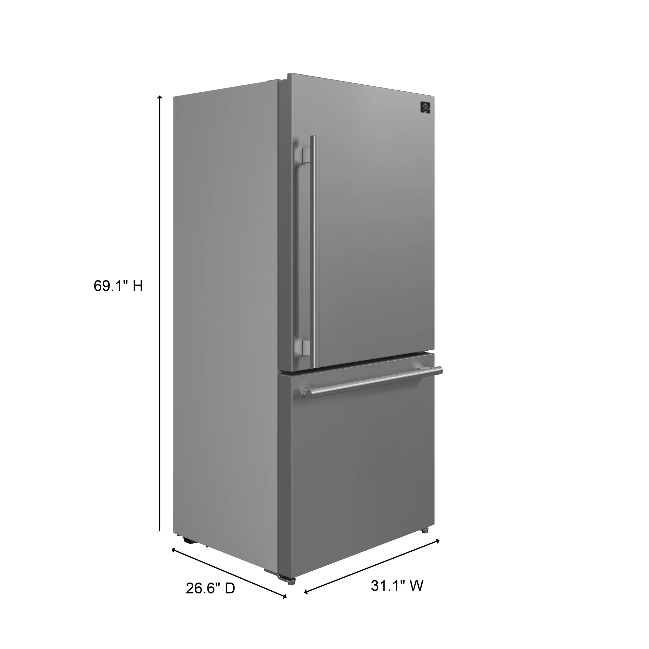 FORNO 2-Piece SS Kitchen Bundle - 30" Electric Range and 31" Bottom Freezer Refrigerator - Image 11