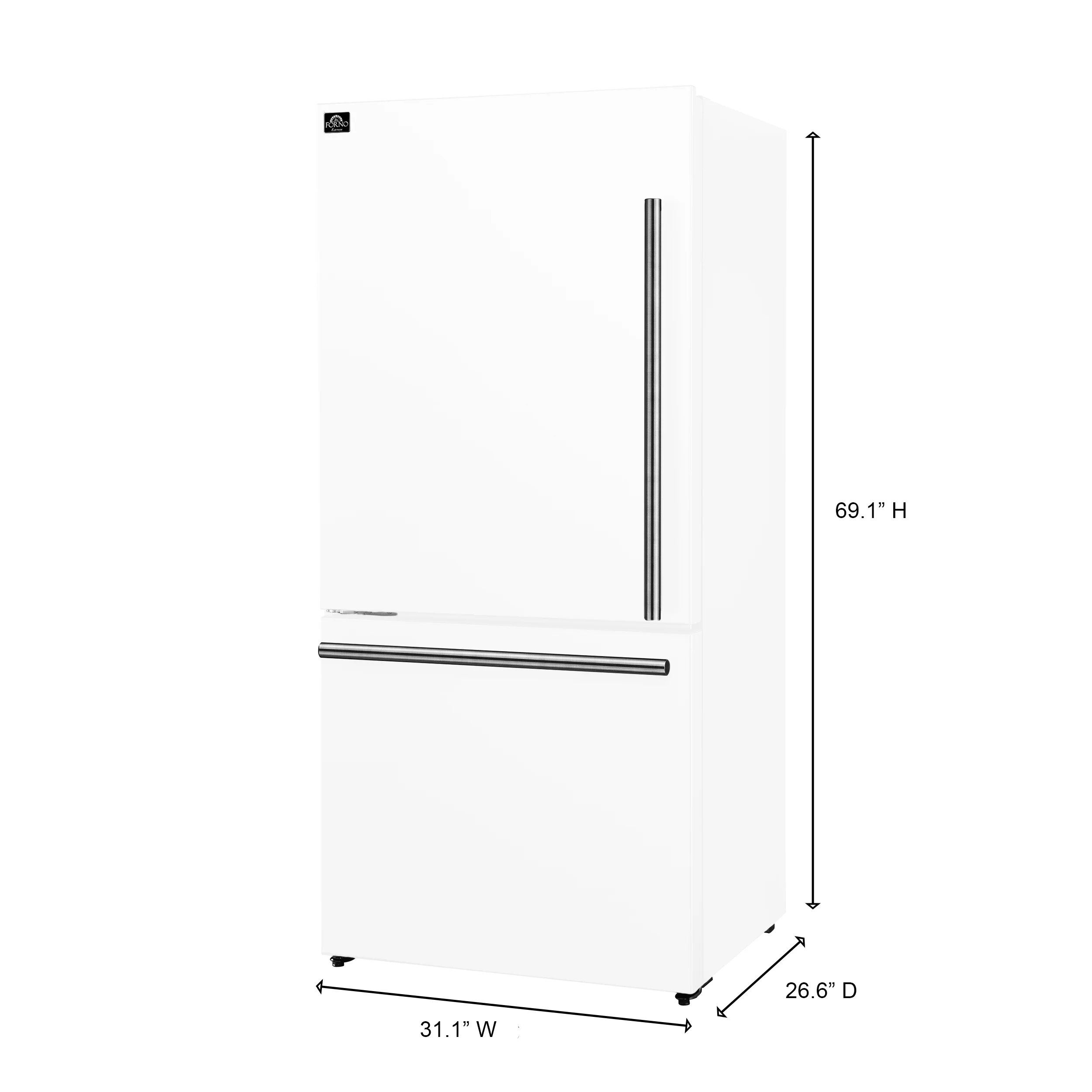 FORNO 2-Piece White Kitchen Bundle - 30" Electric Range and 31" Bottom Freezer Refrigerator - Image 18