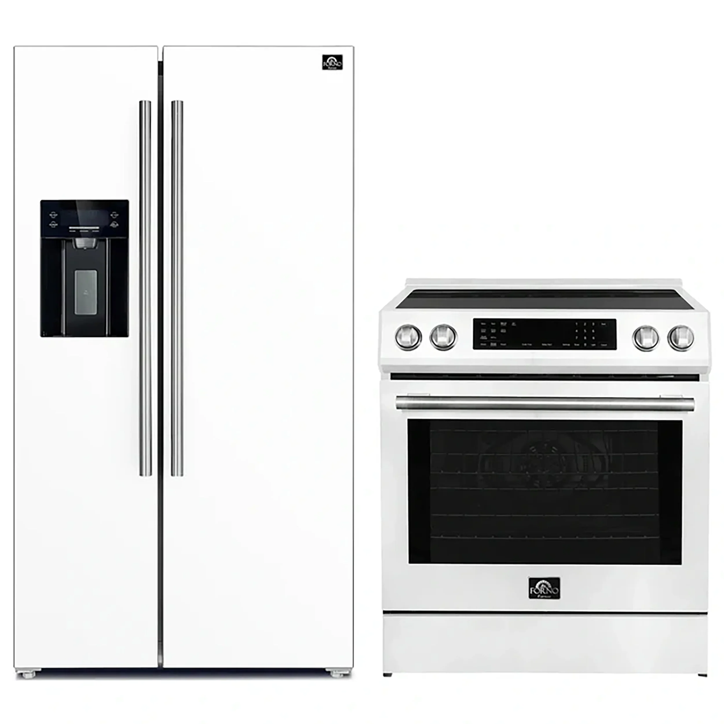 FORNO 2-Piece White Kitchen Bundle - 30" Induction Range and 36" Bottom Freezer Refrigerator - Image 2