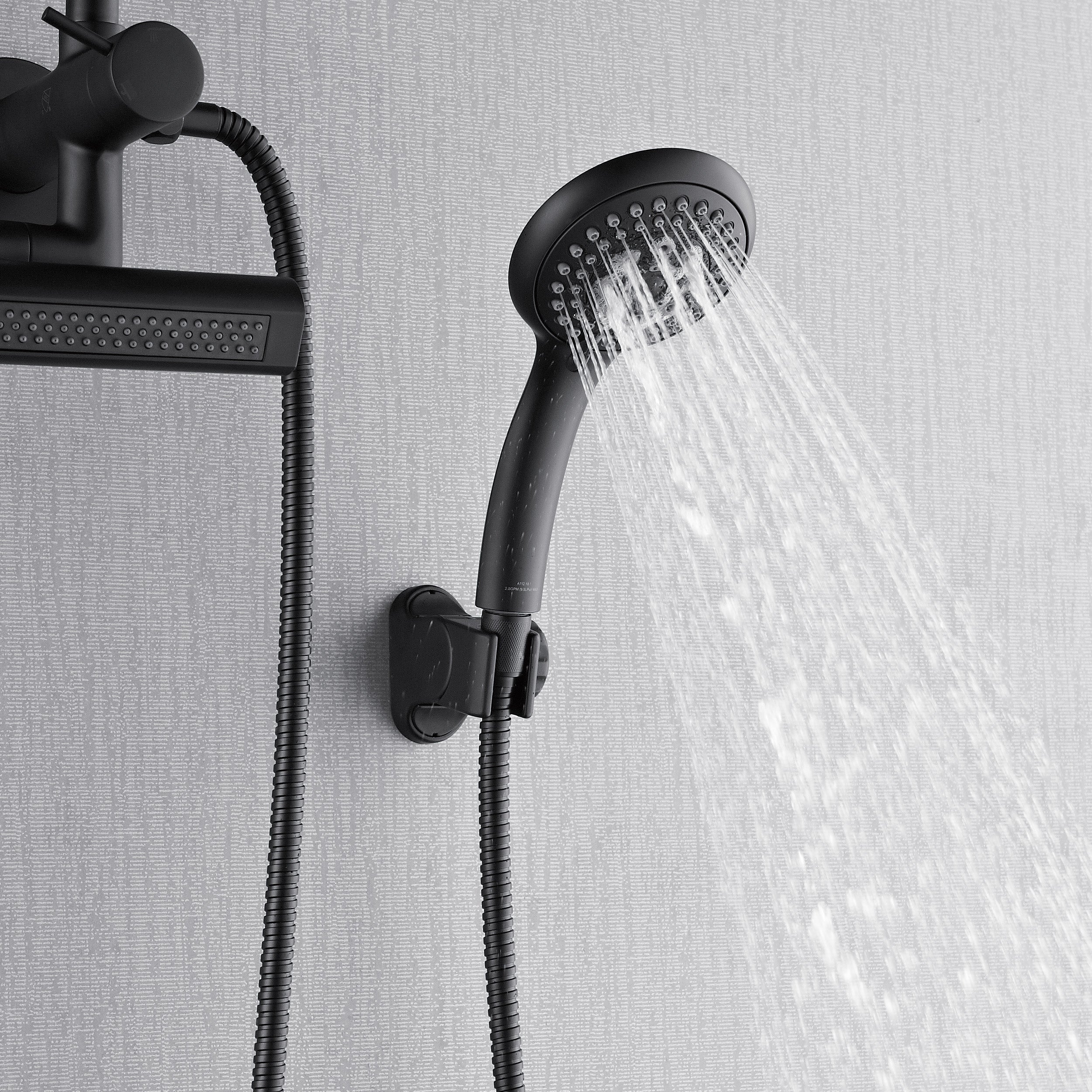 Forno Acqua AcquaFALL Mini 8 Inch Shower Head, Matte Black Finish, Overhead Rainfall Shower, Handheld Shower Head, Body Jets, 2.5 GPM Flow Rate - Image 7