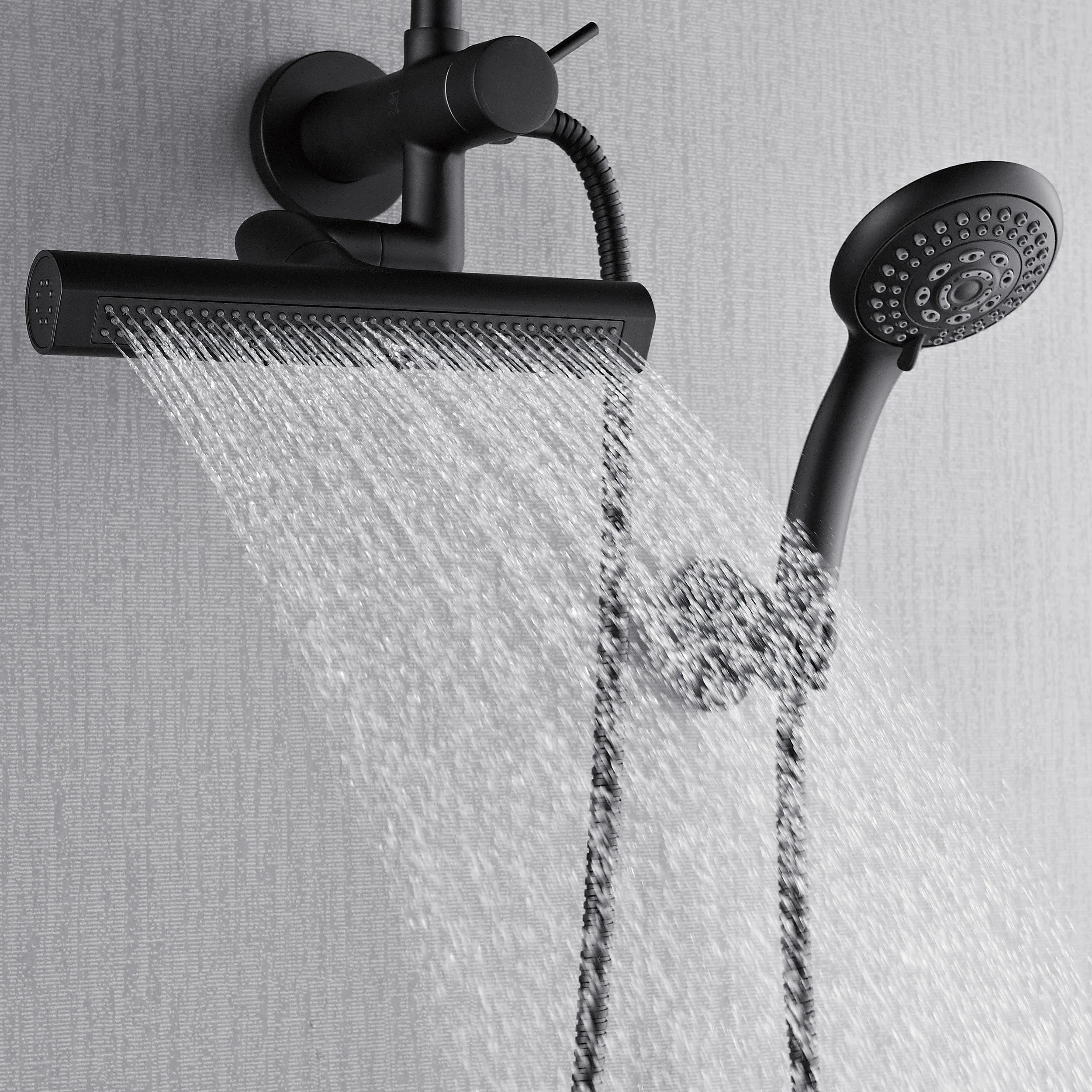 Forno Acqua AcquaFALL Mini 8 Inch Shower Head, Matte Black Finish, Overhead Rainfall Shower, Handheld Shower Head, Body Jets, 2.5 GPM Flow Rate - Image 6