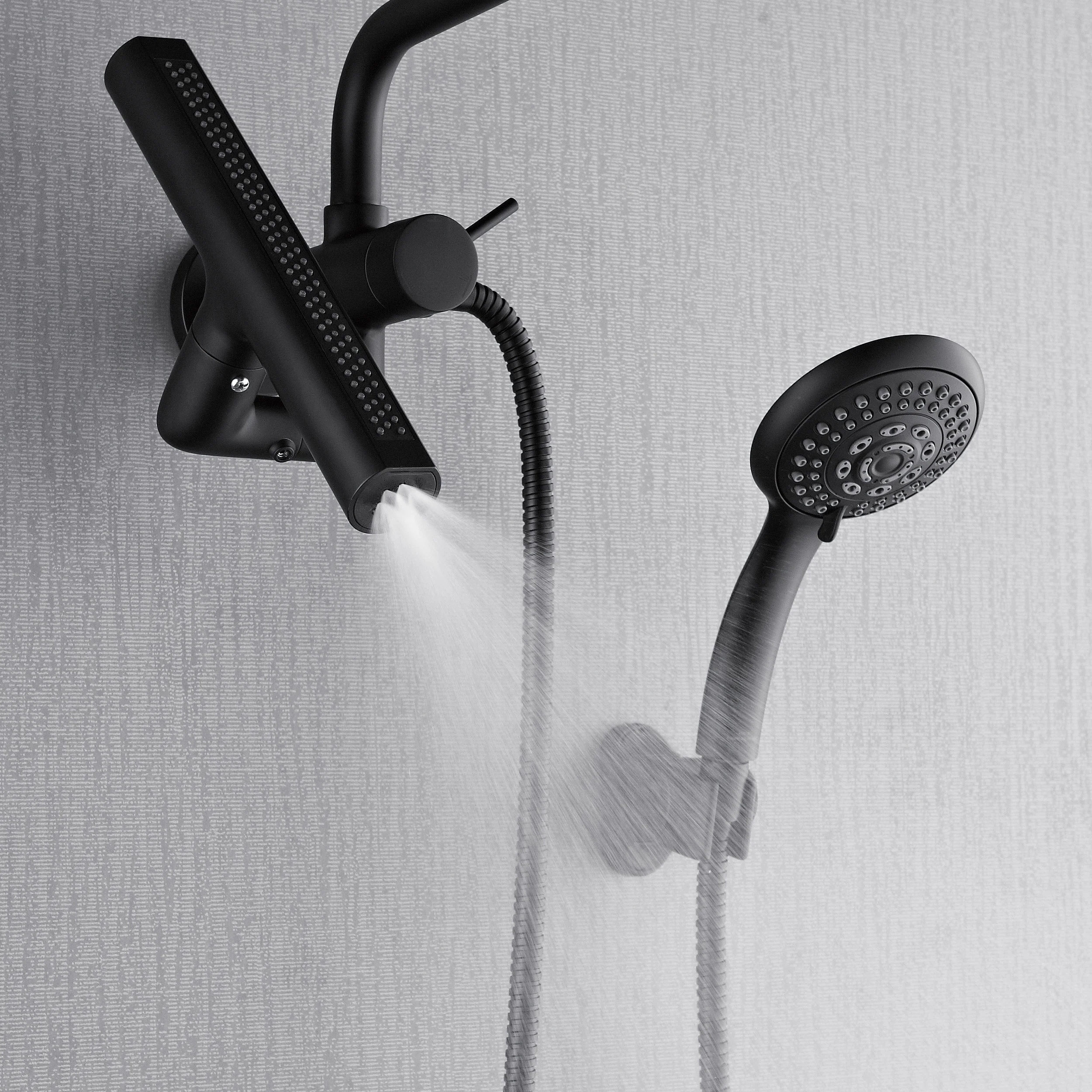 Forno Acqua AcquaFALL Mini 8 Inch Shower Head, Matte Black Finish, Overhead Rainfall Shower, Handheld Shower Head, Body Jets, 2.5 GPM Flow Rate - Image 5