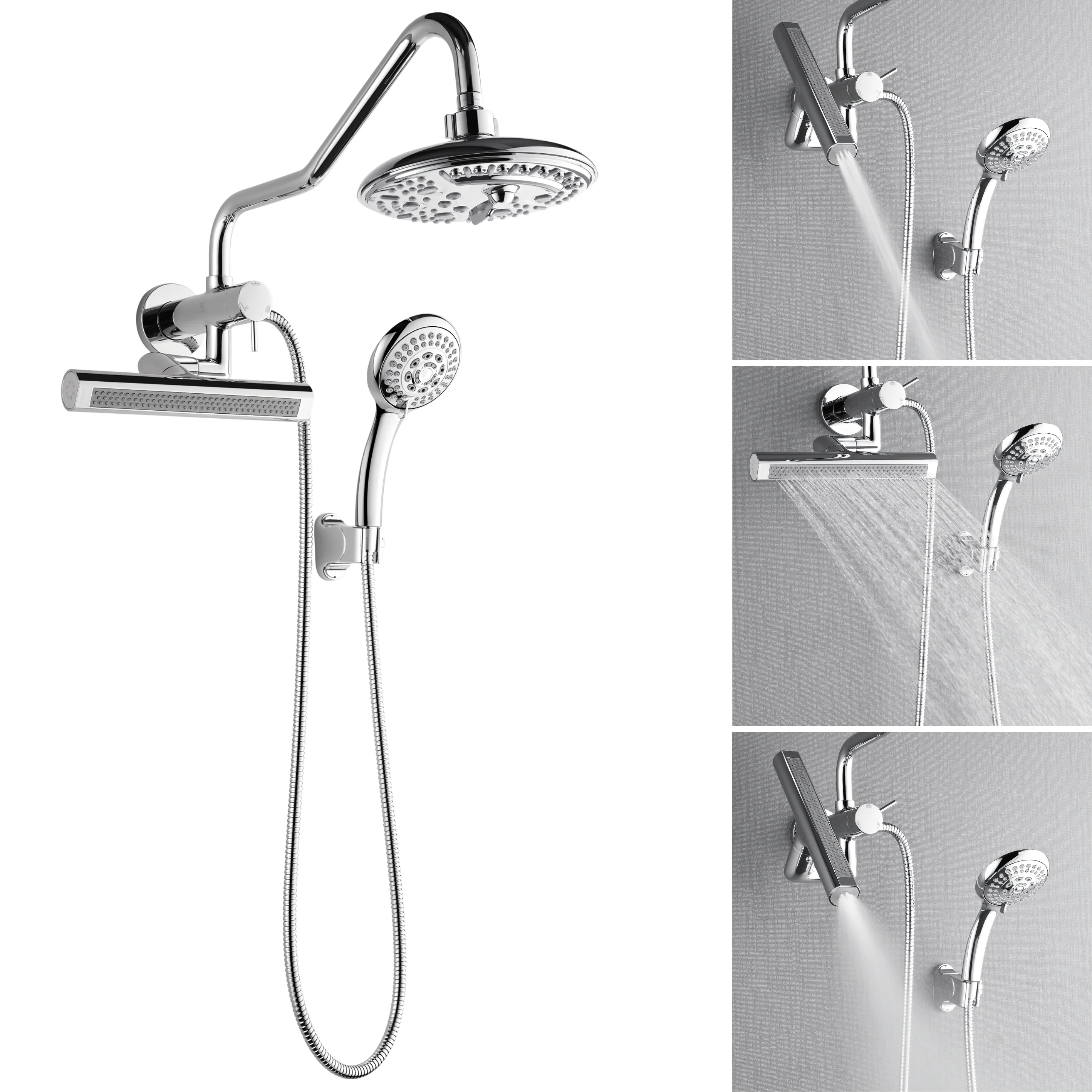 Forno Acqua AcquaFALL Mini 8 Inch Shower Head, Polished Stainless Steel Finish, Overhead Rainfall Shower, Handheld Shower Head, Body Jets, 2.5 GPM Flow Rate - Image 13