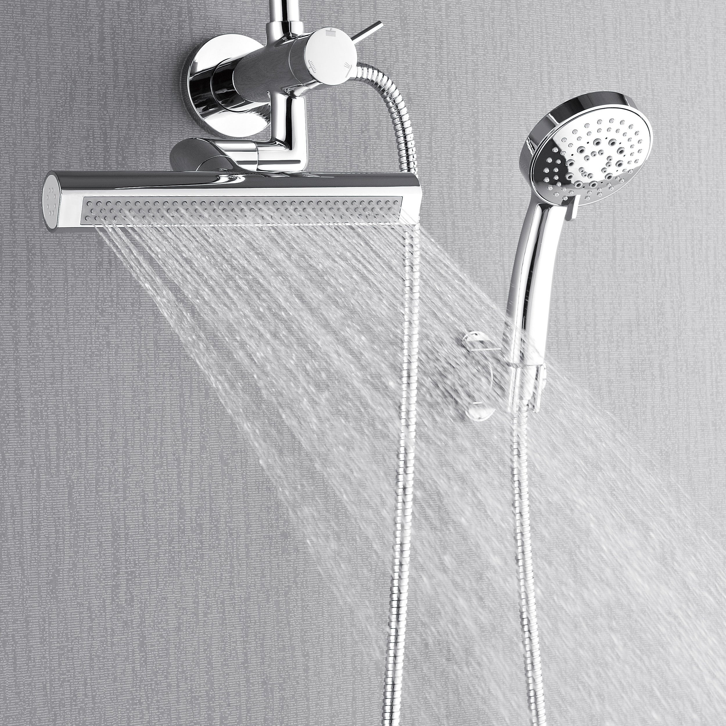 Forno Acqua AcquaFALL Mini Shower Head, Polished Stainless Steel Finish, Overhead Rainfall Shower, 7 Way Diverter, Handheld Shower Head, Body Jets, 1.8 GPM Flow Rate - Image 5