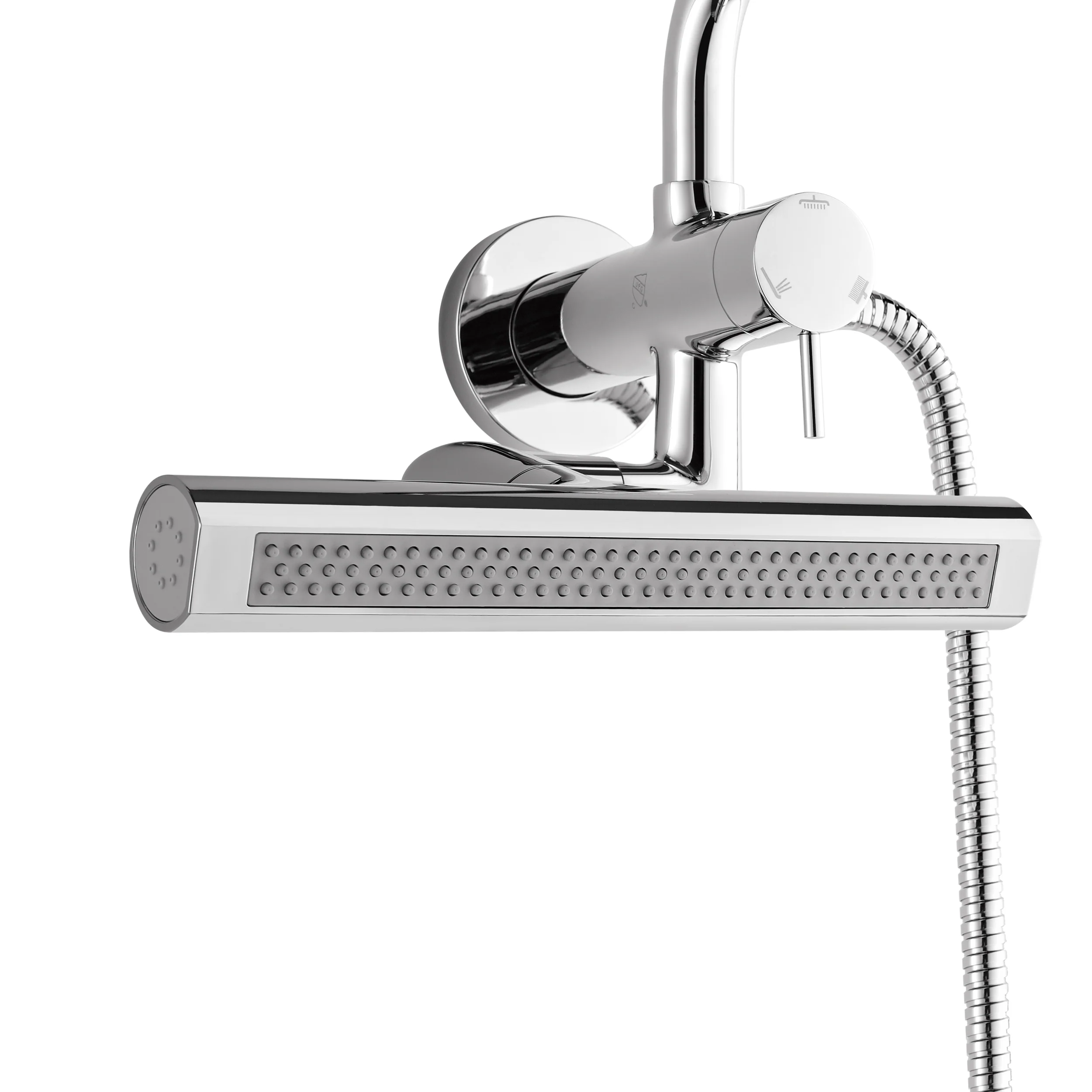 Forno Acqua AcquaFALL Mini Shower Head, Polished Stainless Steel Finish, Overhead Rainfall Shower, 7 Way Diverter, Handheld Shower Head, Body Jets, 1.8 GPM Flow Rate - Image 8