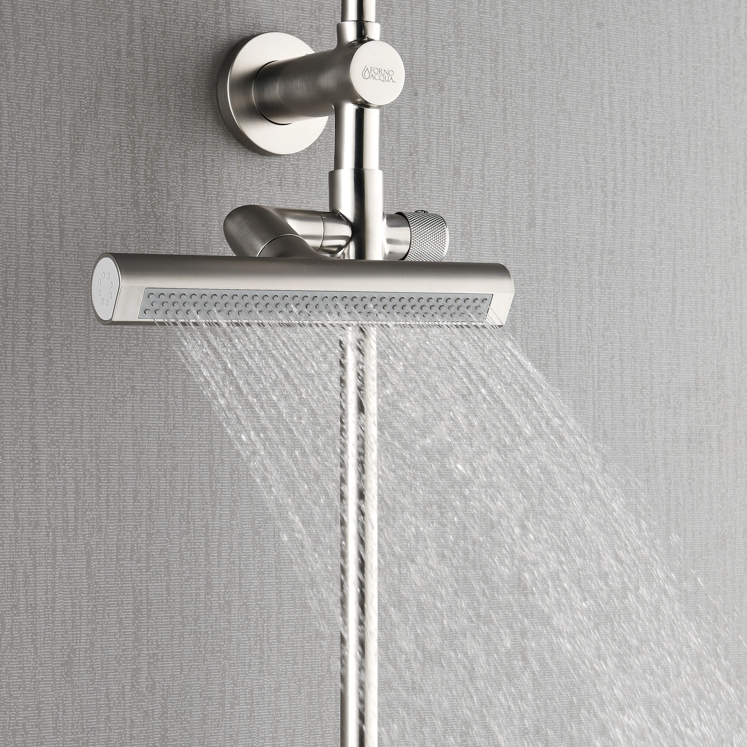 Forno Acqua AcquaFALL Shower, Brushed Nickel Finish, Overhead Rainfall Shower, 7 Way Diverter, Handheld Shower Head, Body Jets, 2.5 GPM Flow Rate - Image 7