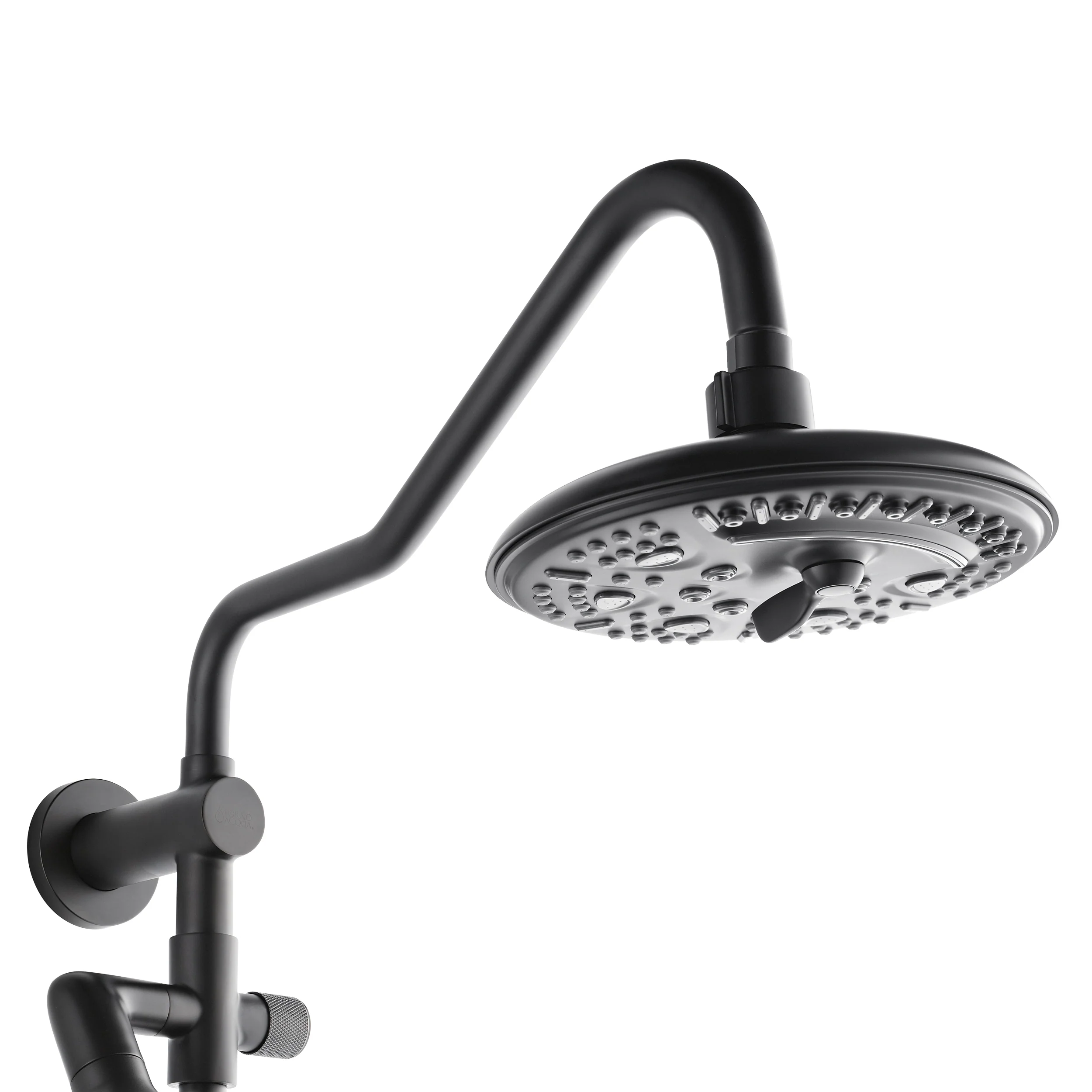 Forno Acqua AcquaFALL Shower, Matte Black Finish, Overhead Rainfall Shower, 7 Way Diverter, Handheld Shower Head, Body Jets, 2.5 GPM Flow Rate - Image 4