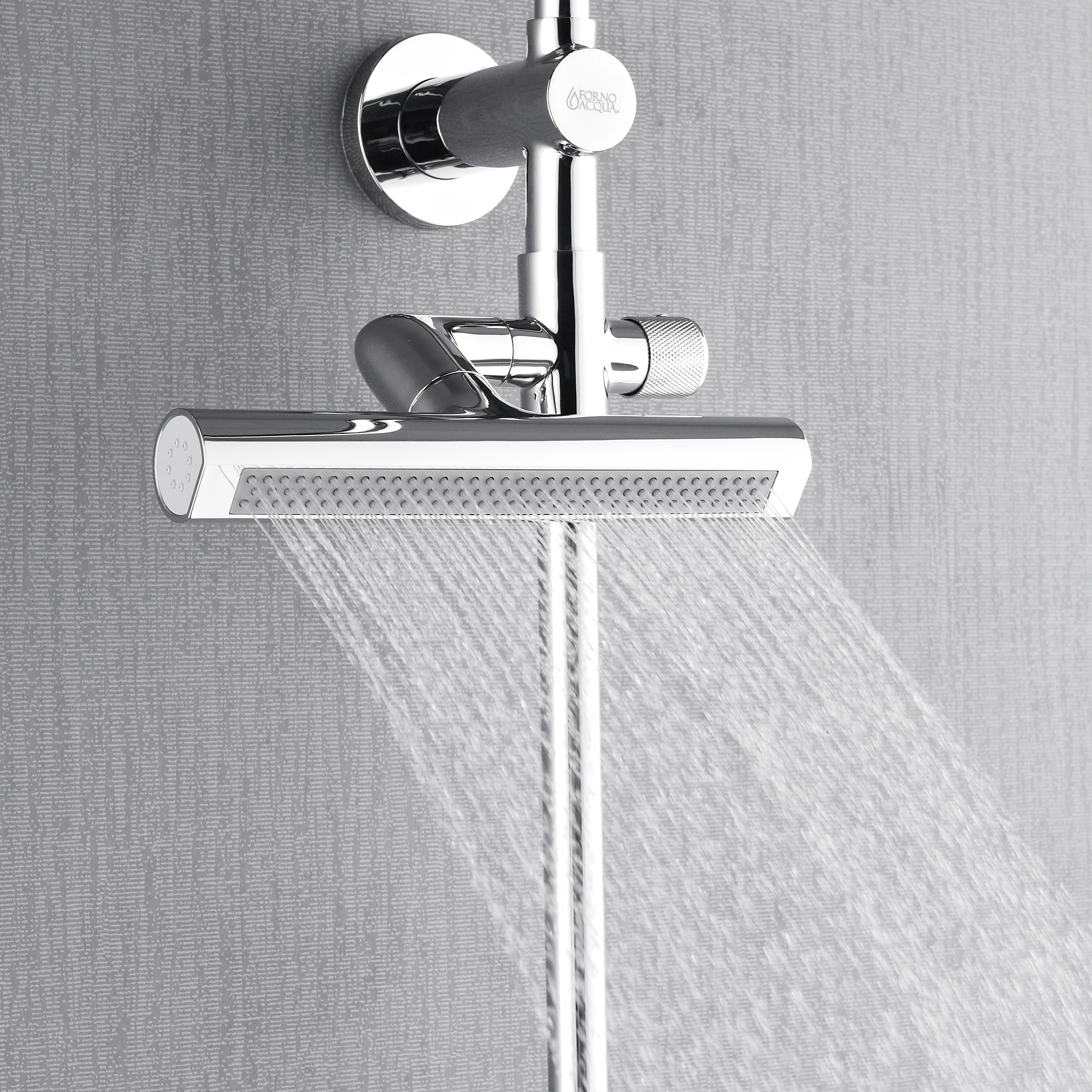 Forno Acqua AcquaFALL Shower, Polished Stainless Steel Finish, Overhead Rainfall Shower, 7 Way Diverter, Handheld Shower Head, Body Jets, 1.8 GPM Flow Rate - Image 3