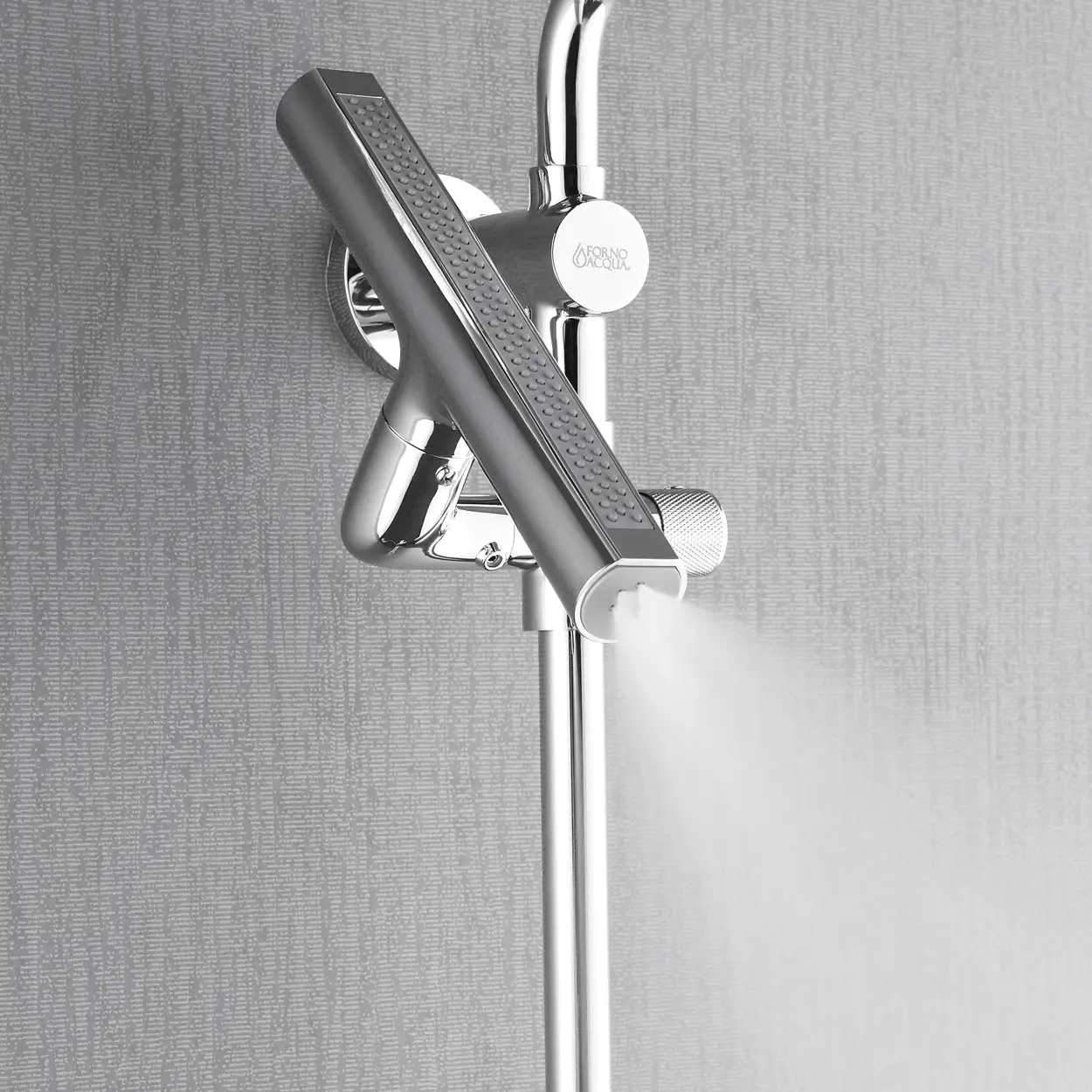 Forno Acqua AcquaFALL Shower, Polished Stainless Steel Finish, Overhead Rainfall Shower, Handheld Shower Head, Body Jets, 2.5 GPM Flow Rate - Image 3