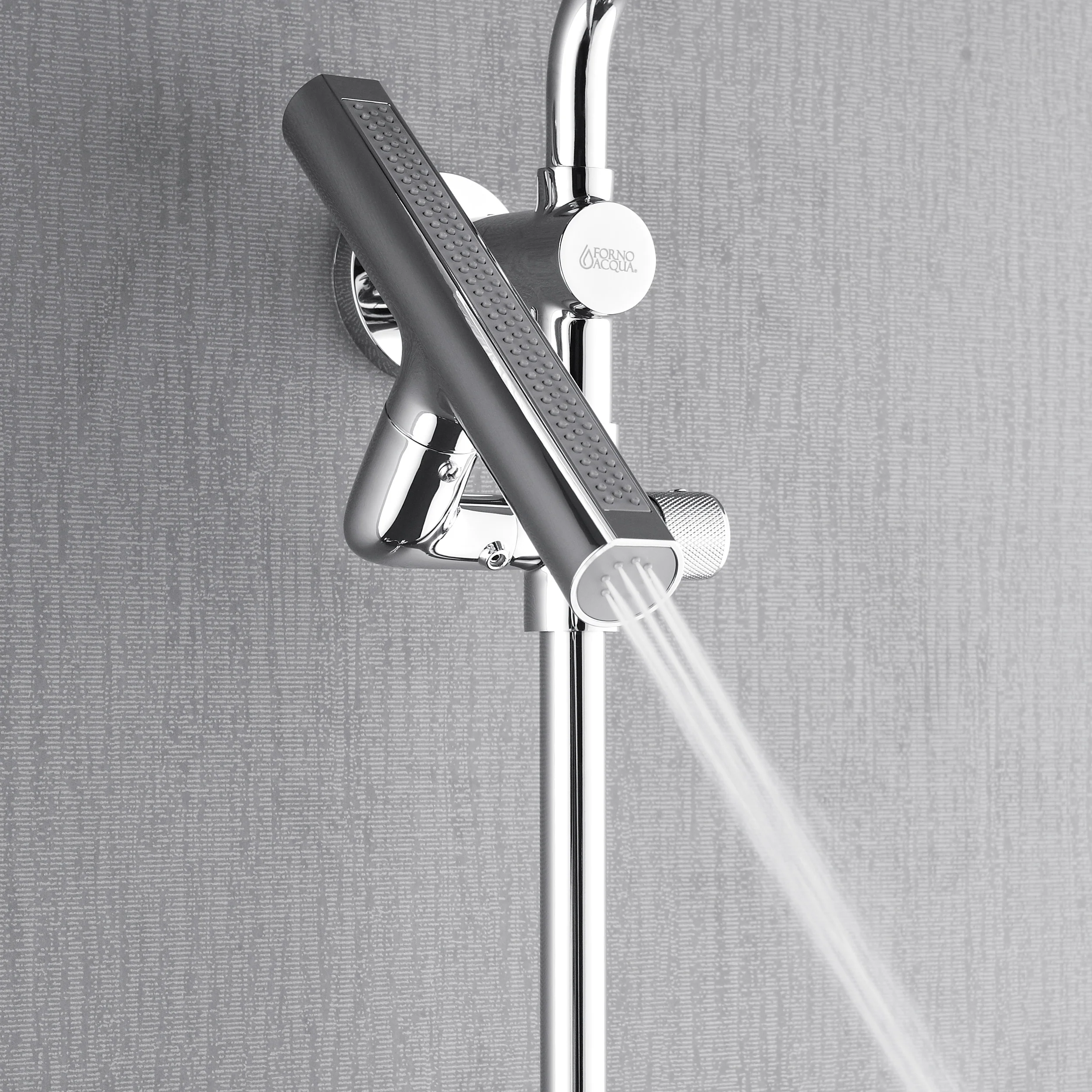 Forno Acqua AcquaFALL Shower, Polished Stainless Steel Finish, Overhead Rainfall Shower, Handheld Shower Head, Body Jets, 2.5 GPM Flow Rate - Image 7