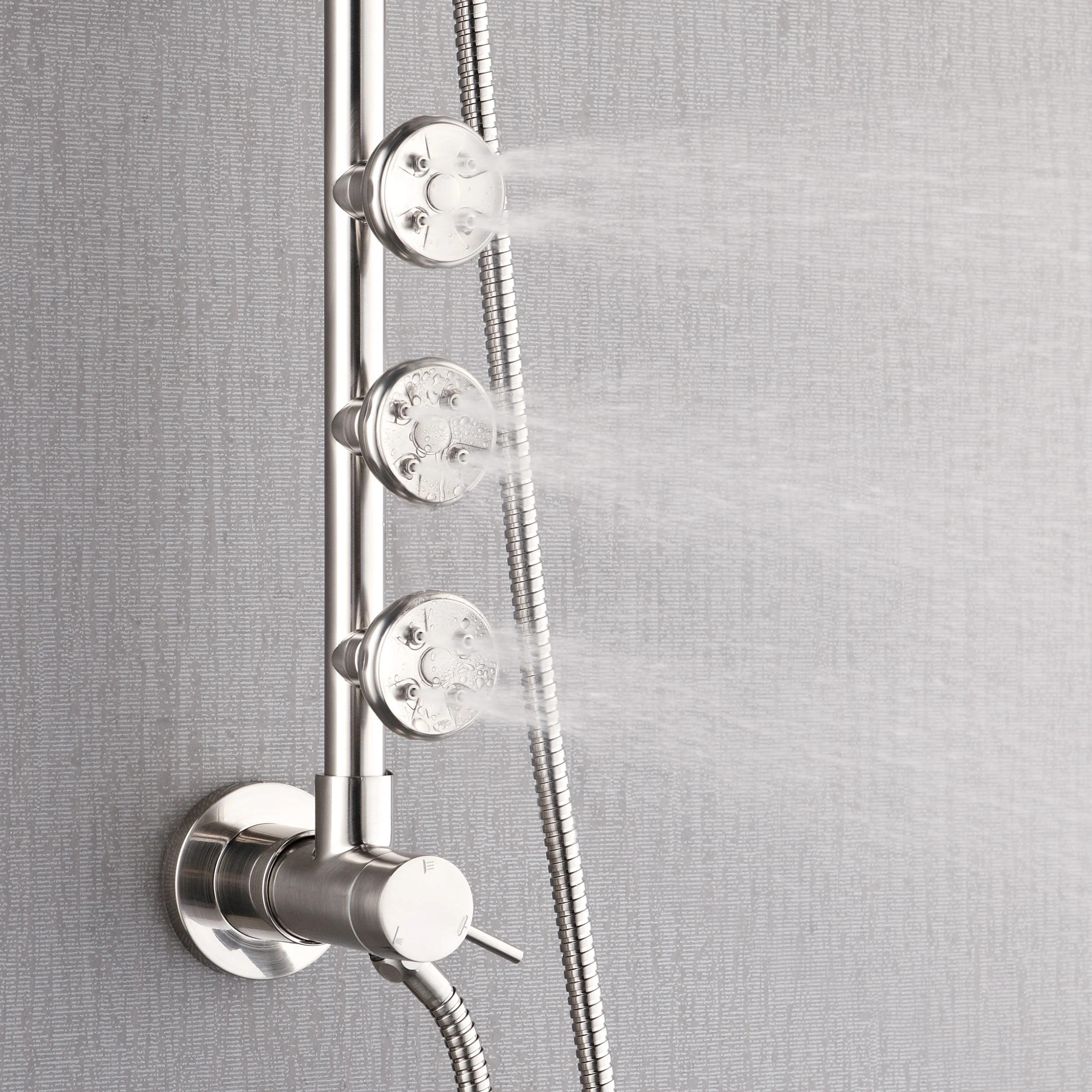 Forno Acqua AcquaSPA Retrofit Shower, Overhead Rainfall, 8 Inch Shower Head, Handheld Shower Head, Body Jets, 6 Way Diverter, Brushed Nickel Finish, 2.5 GPM Flow Rate - Image 3