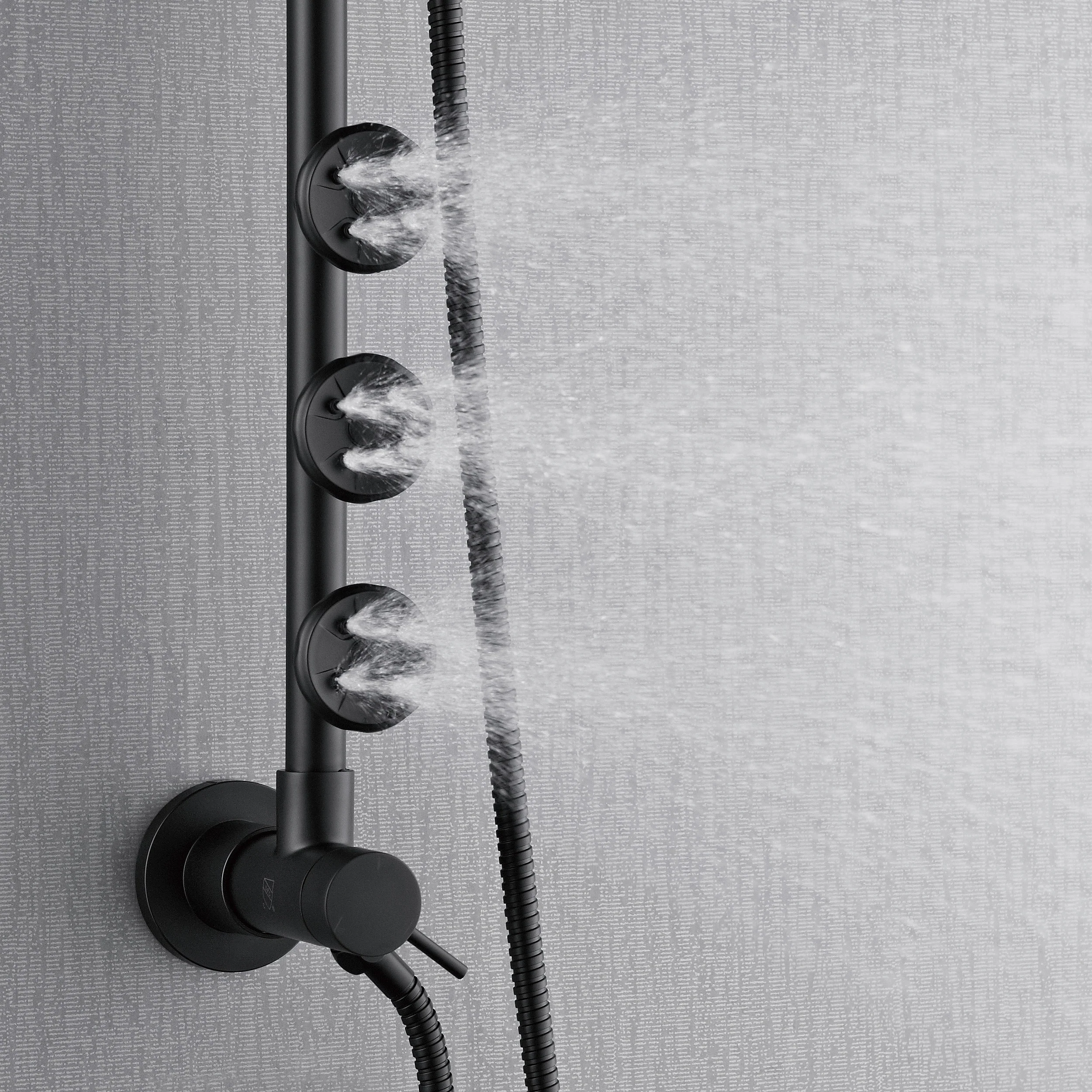 Forno Acqua AcquaSPA Retrofit Shower, Overhead Rainfall, 8 Inch Shower Head, Handheld Shower Head, Body Jets, 6 Way Diverter, Matte Black Finish, 1.8 GPM Flow Rate - Image 2