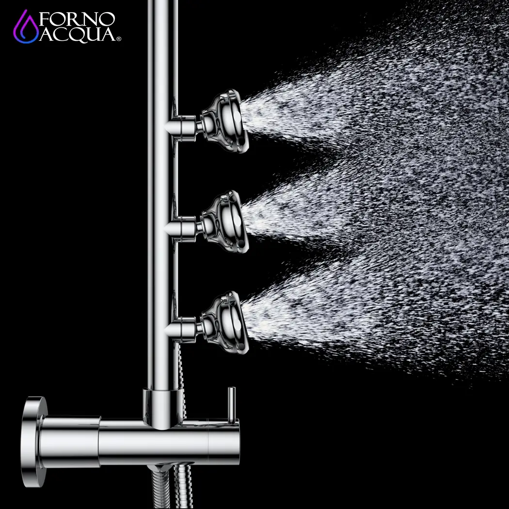 Forno Acqua AcquaSPA Retrofit Shower, Overhead Rainfall, 8 Inch Shower Head, Handheld Shower Head, Body Jets, 6 Way Diverter, Polished Stainless Steel Finish, 2.5 GPM Flow Rate - Image 12