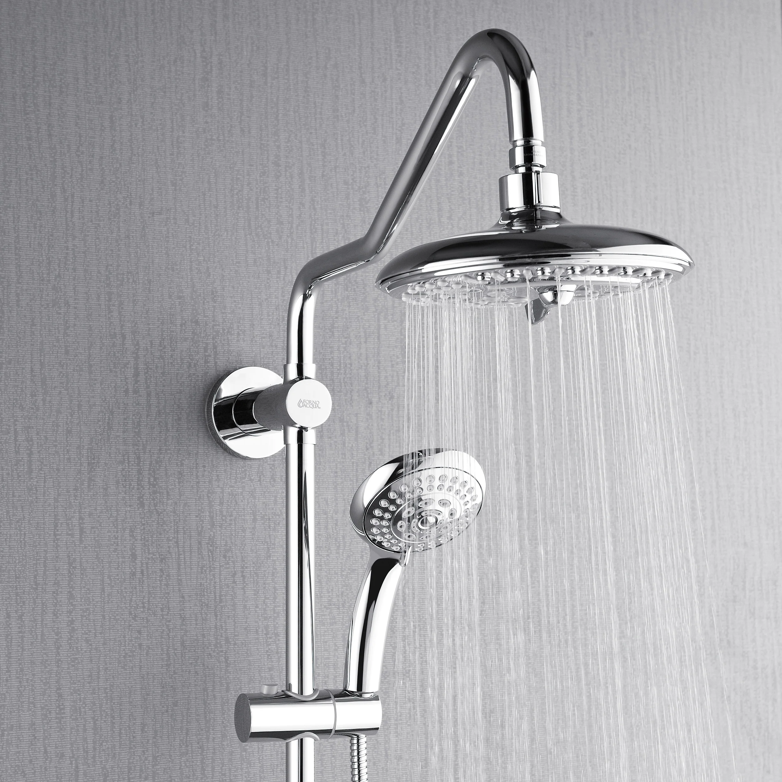Forno Acqua AcquaSPA Retrofit Shower, Overhead Rainfall, 8 Inch Shower Head, Handheld Shower Head, Body Jets, 6 Way Diverter, Polished Stainless Steel Finish, 1.8 GPM Flow Rate - Image 5