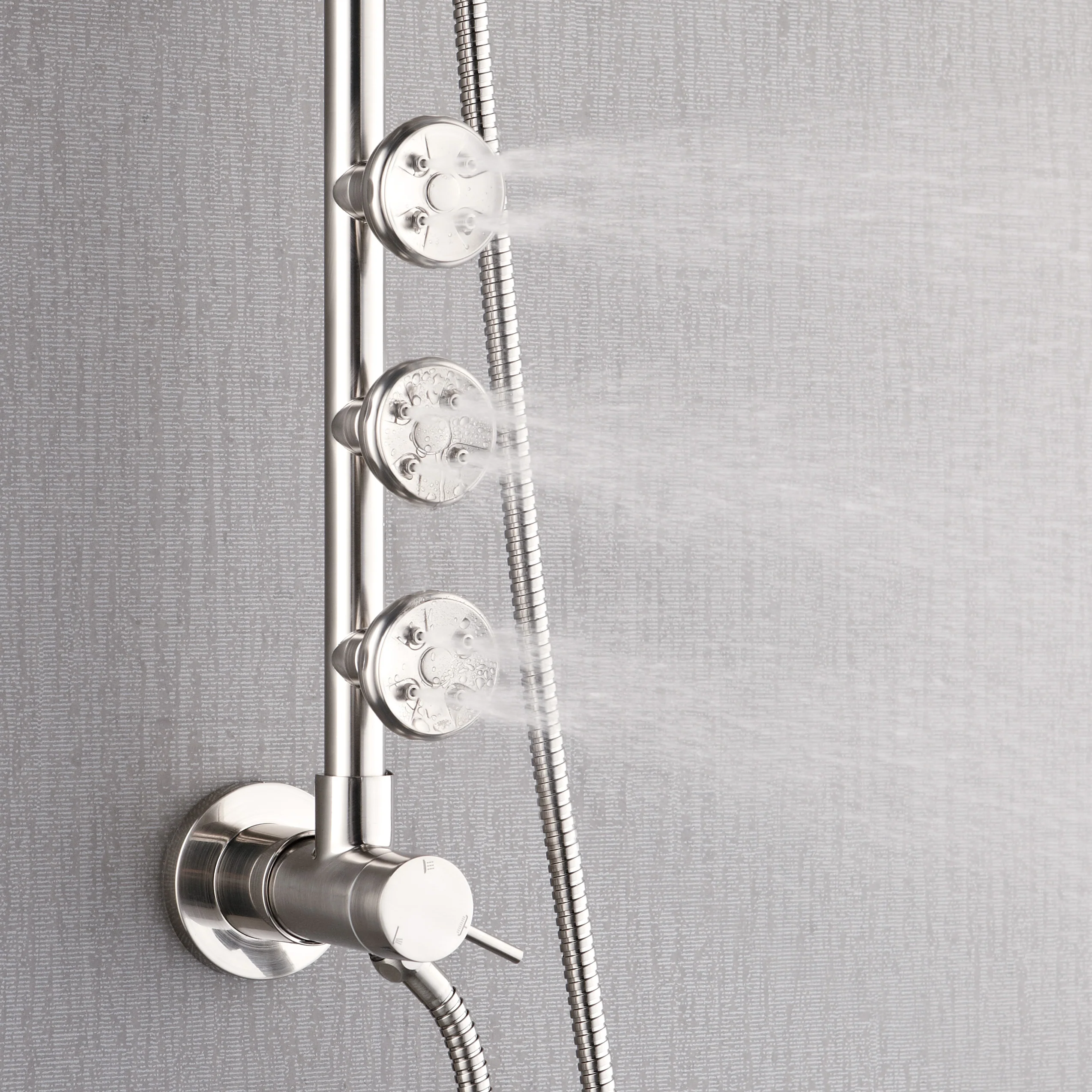 Forno Acqua AcquaSPA Retrofit Shower, Overhead Rainfall Shower, Handheld Shower Head, Body Jets, 6 Way Diverter, Brushed Nickel Finish, 1.8 GPM Flow Rate - Image 7