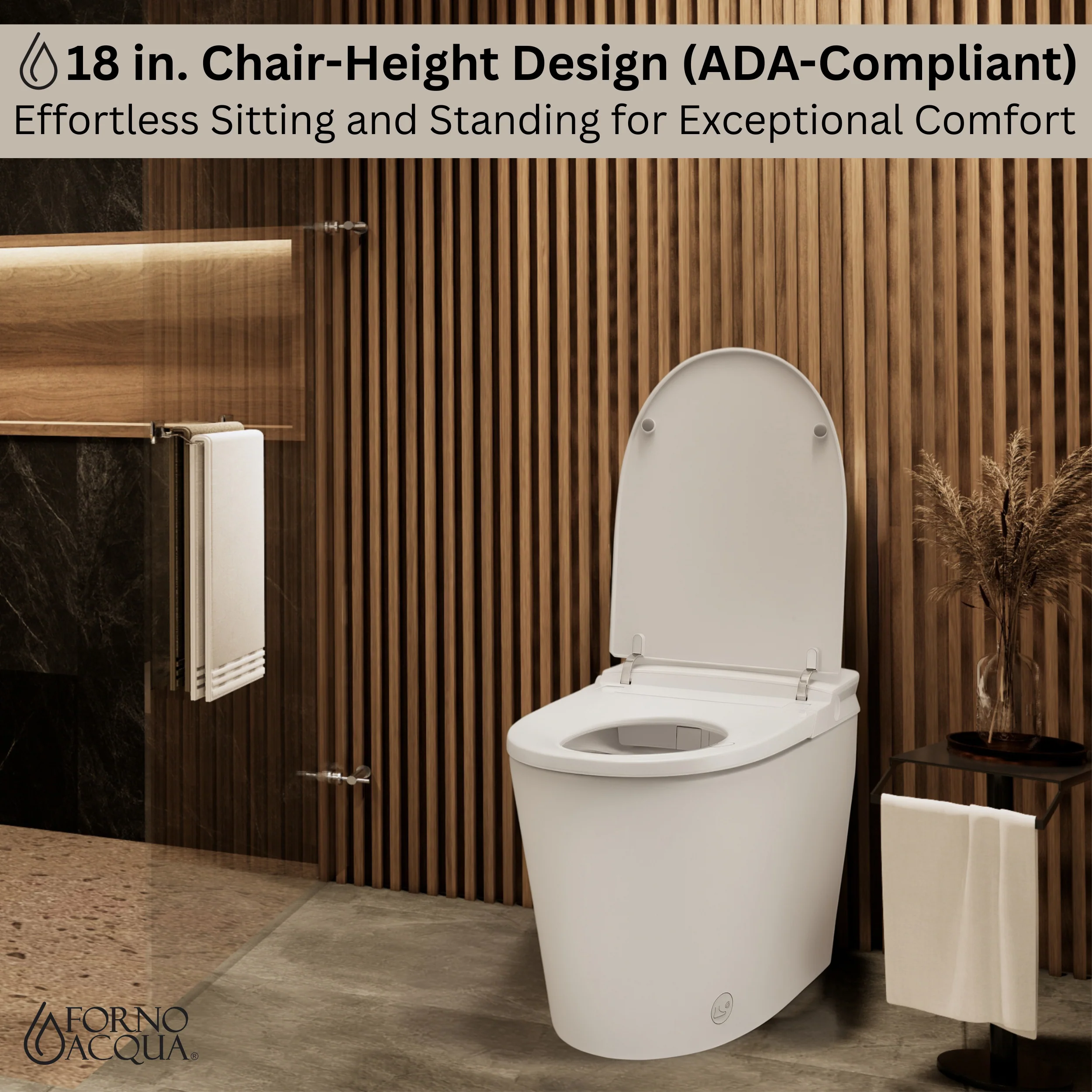 FORNO ACQUA Luxurious Smart Toilet. Includes Auto Flush, Powerful Flush, sleek tankless design Ideal for Powder Rooms. - Image 10