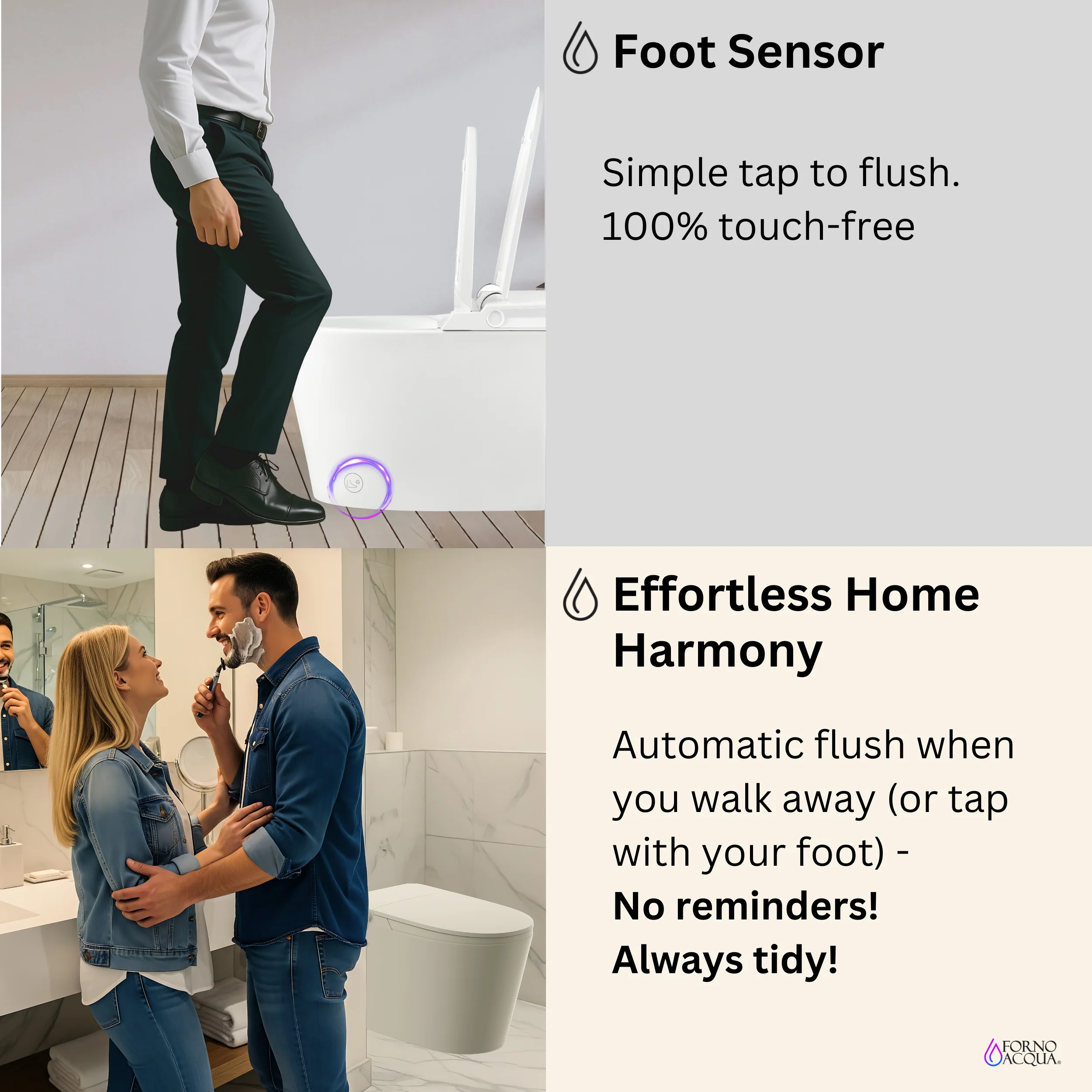 FORNO ACQUA Luxurious Smart Toilet. Includes Auto Flush, Powerful Flush, sleek tankless design Ideal for Powder Rooms. - Image 6