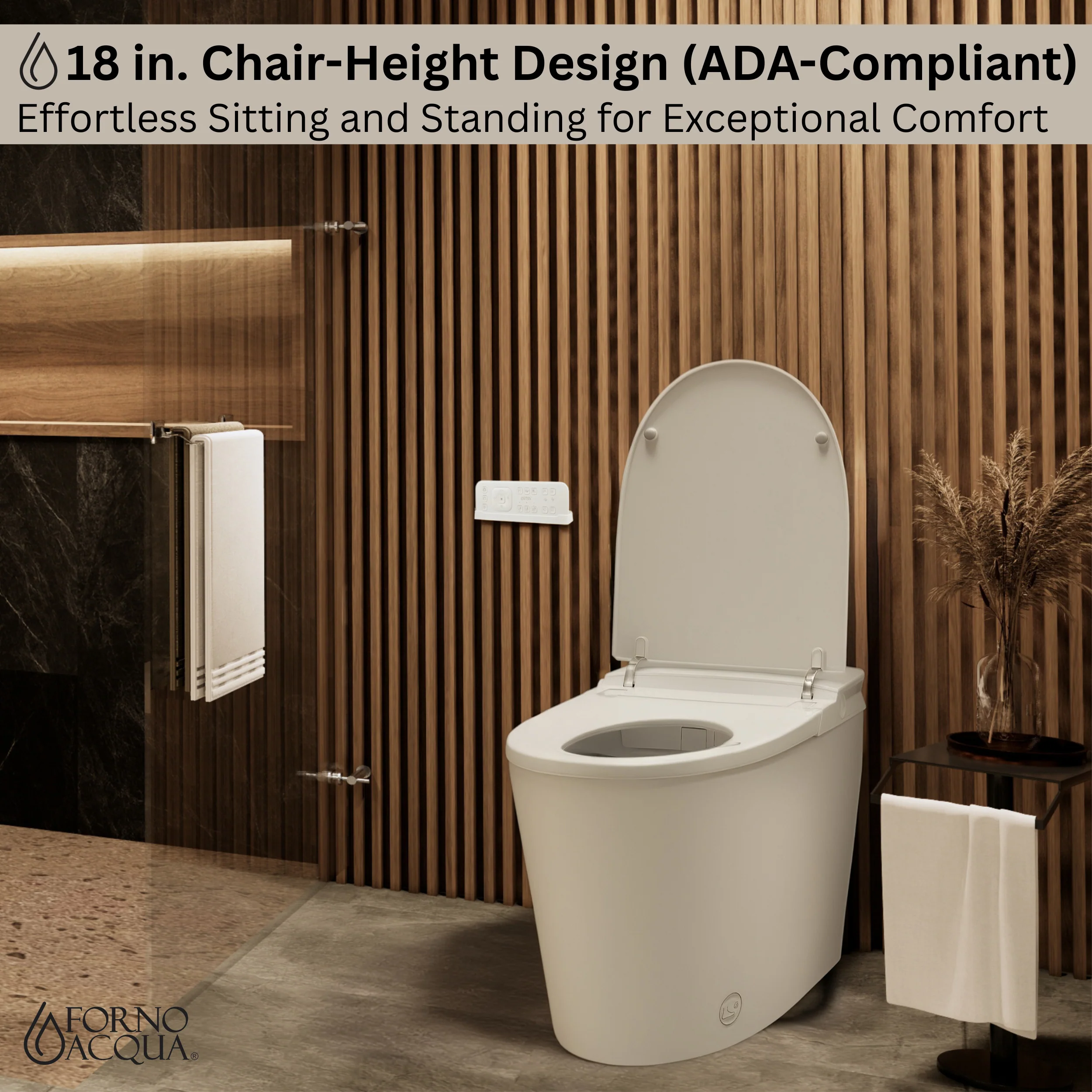 FORNO ACQUA Luxurious Super Smart Toilet. Includes Bidet, Heated Seat, Auto Flush, Auto Lid, Powerful Flush, Ideal for master bathrooms. - Image 13