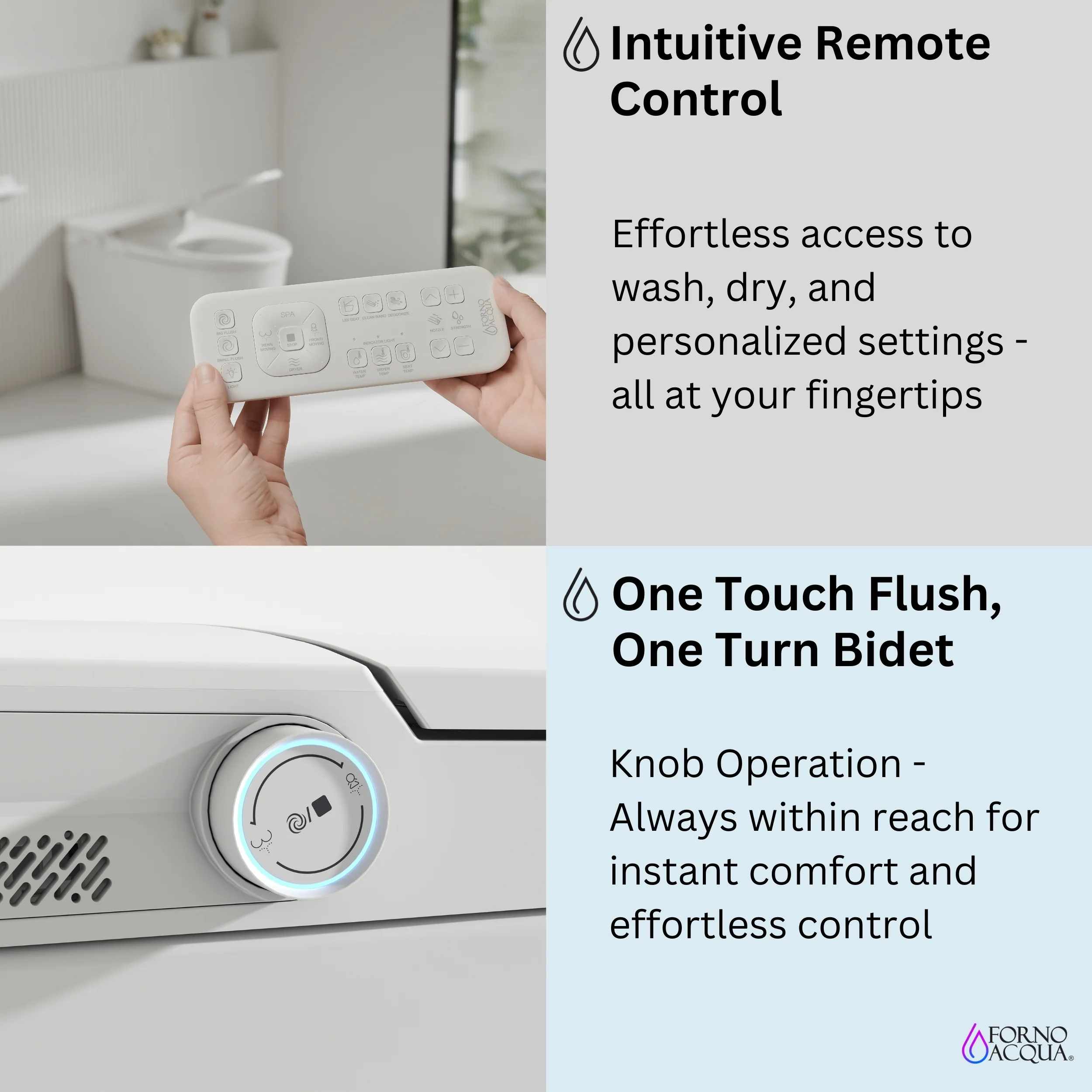 FORNO ACQUA Luxurious Super Smart Toilet. Includes Bidet, Heated Seat, Auto Flush, Auto Lid, Powerful Flush, Ideal for master bathrooms. - Image 9