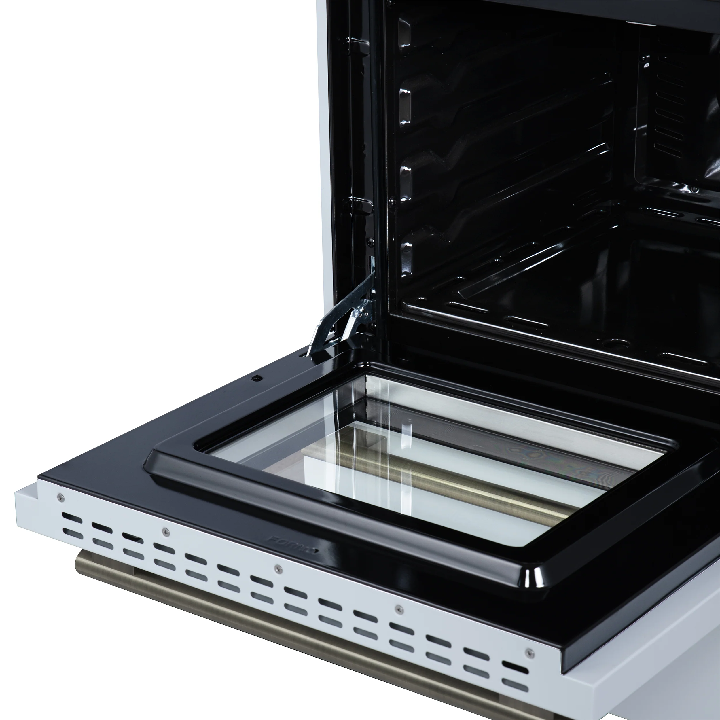 Forno Breno 24 Inch Freestanding Gas Range in White with Antique Brass, Plug Included, Energy Efficient - Image 19
