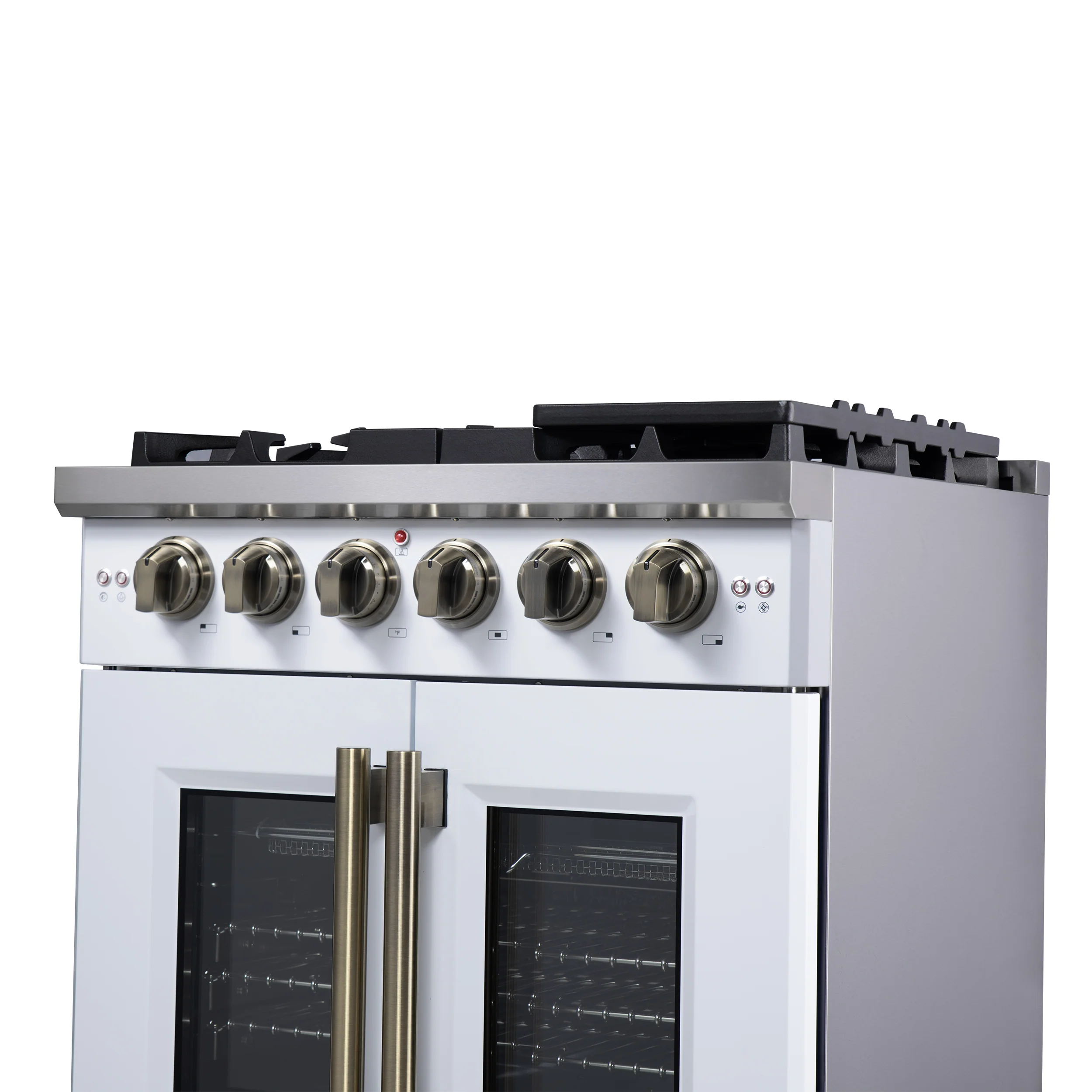 Forno Capriasca 30-Inch White Freestanding French Door Gas Range, 4 Burners, Convection Oven, Energy Efficient - Image 10