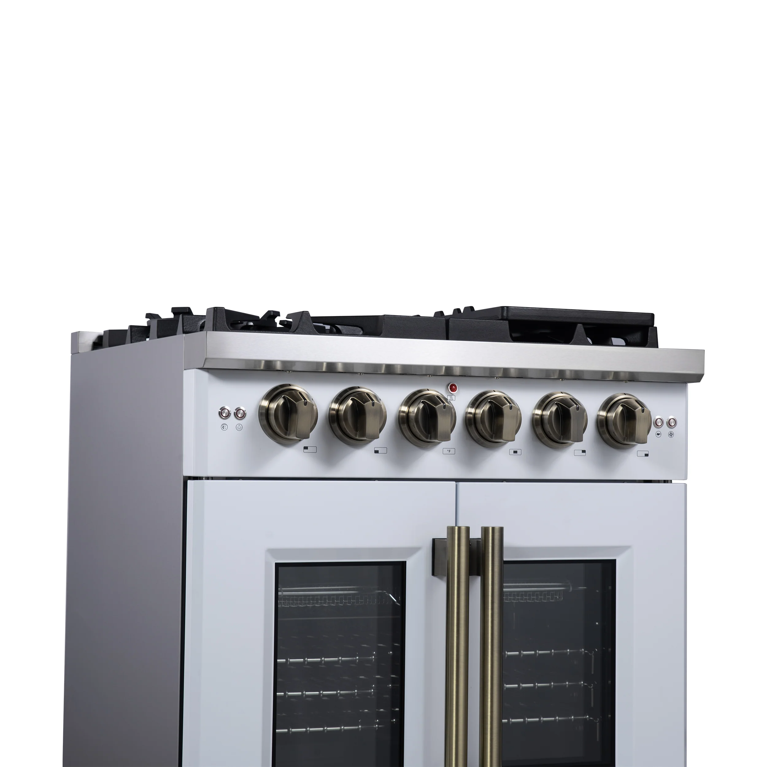 Forno Capriasca 30-Inch White Freestanding French Door Gas Range, 4 Burners, Convection Oven, Energy Efficient - Image 6