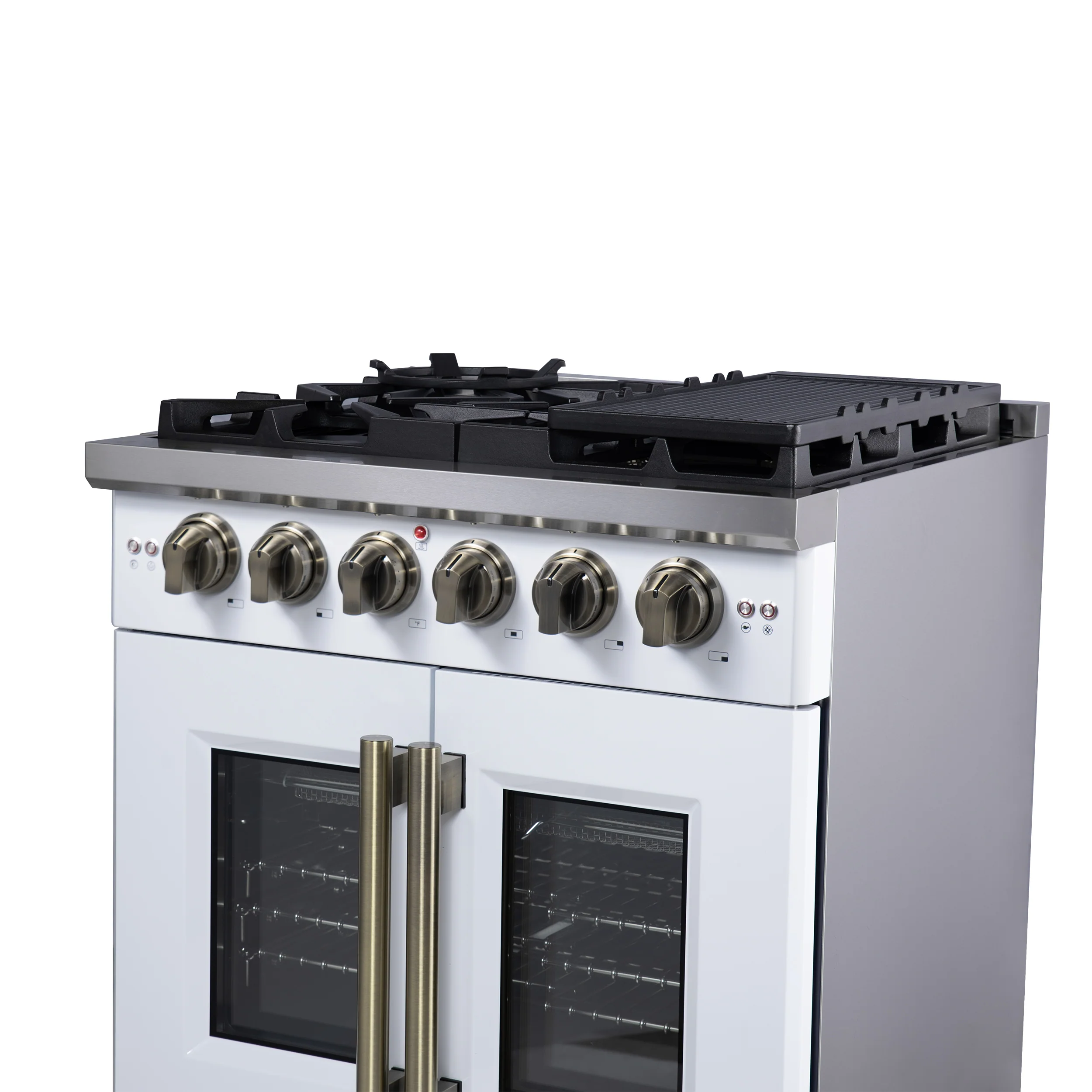 Forno Capriasca 30-Inch White Freestanding French Door Gas Range, 4 Burners, Convection Oven, Energy Efficient - Image 9