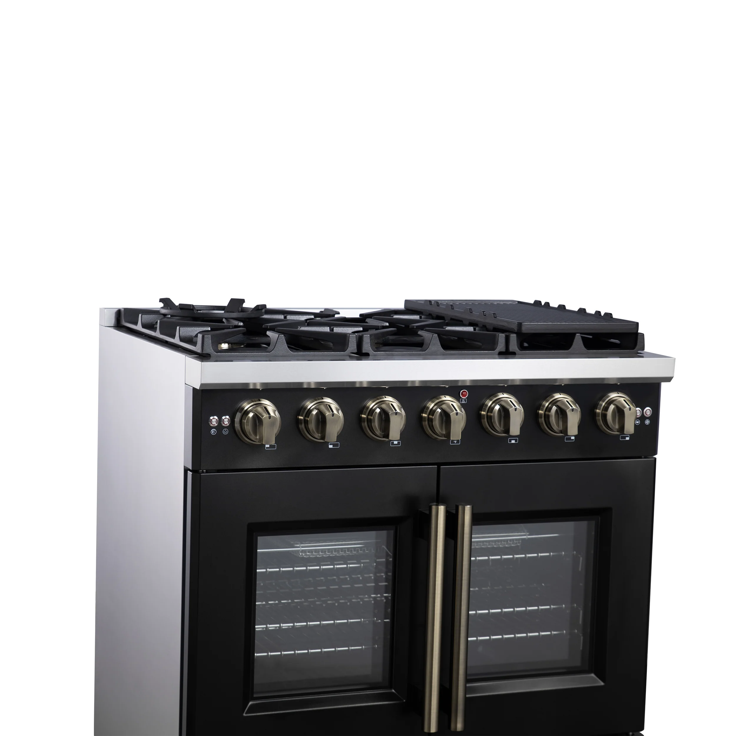 Forno Capriasca 36-Inch Black Freestanding French Door Gas Range, 6 Burners, Convection Oven, Energy Efficient - Image 5