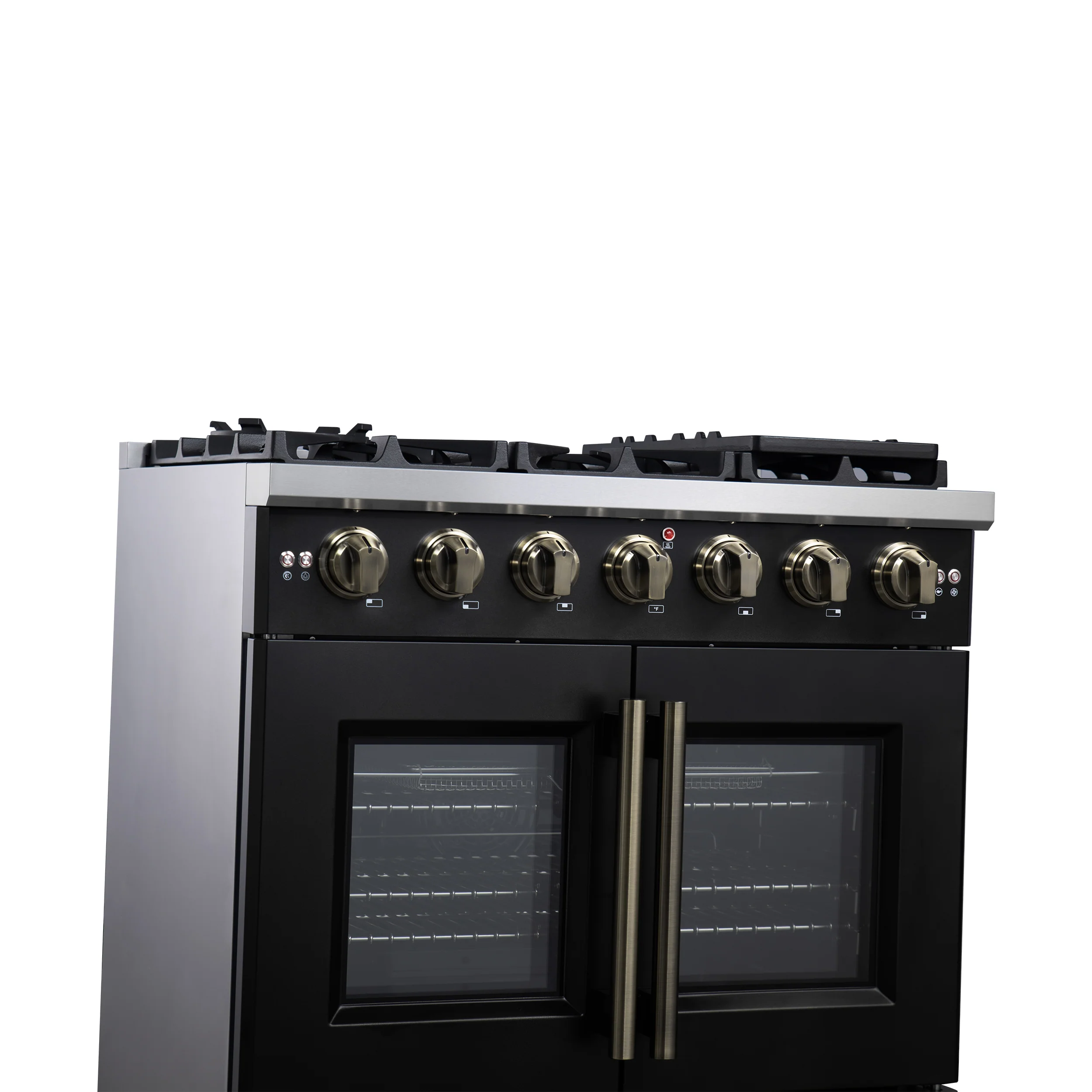 Forno Capriasca 36-Inch Black Freestanding French Door Gas Range, 6 Burners, Convection Oven, Energy Efficient - Image 6