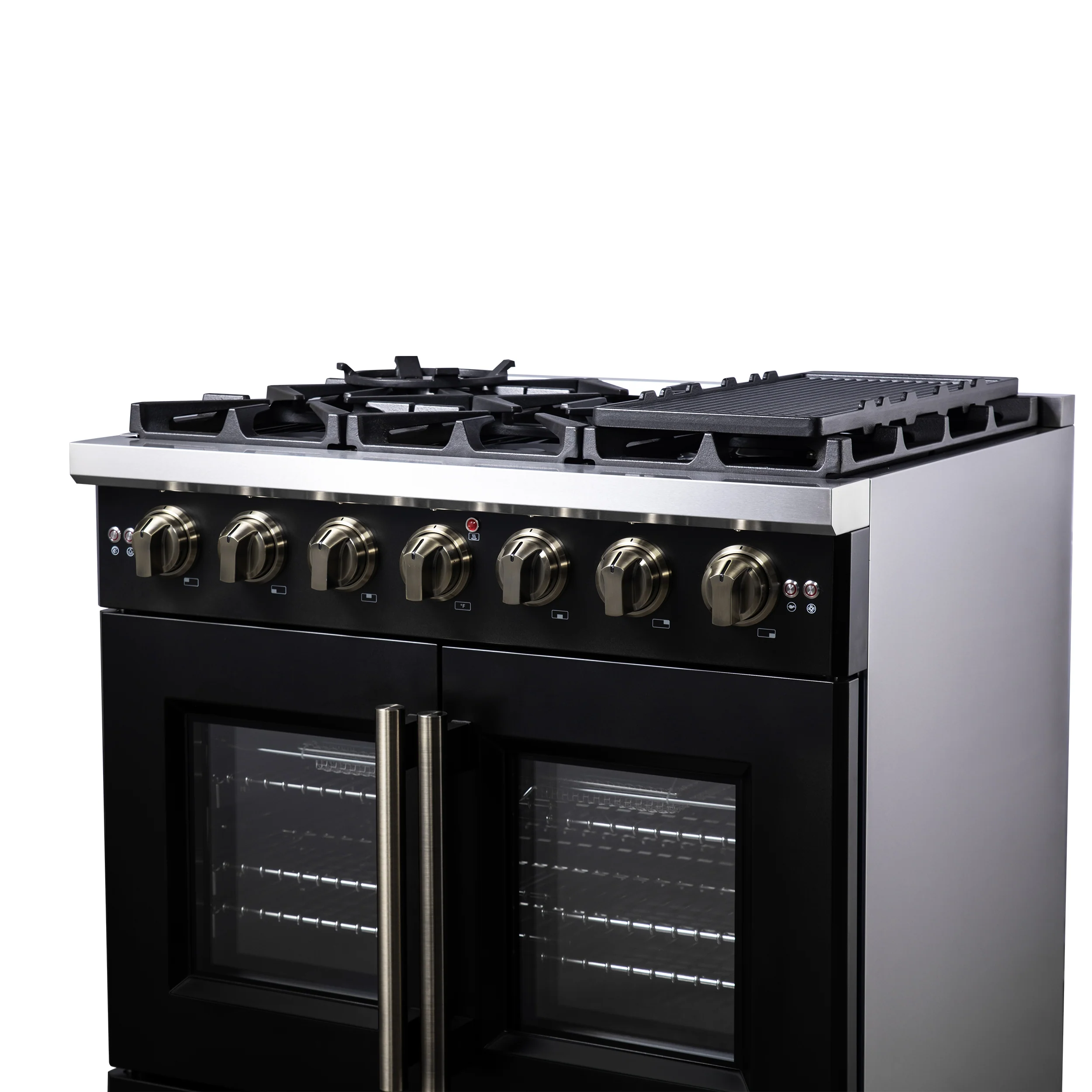 Forno Capriasca 36-Inch Black Freestanding French Door Gas Range, 6 Burners, Convection Oven, Energy Efficient - Image 9