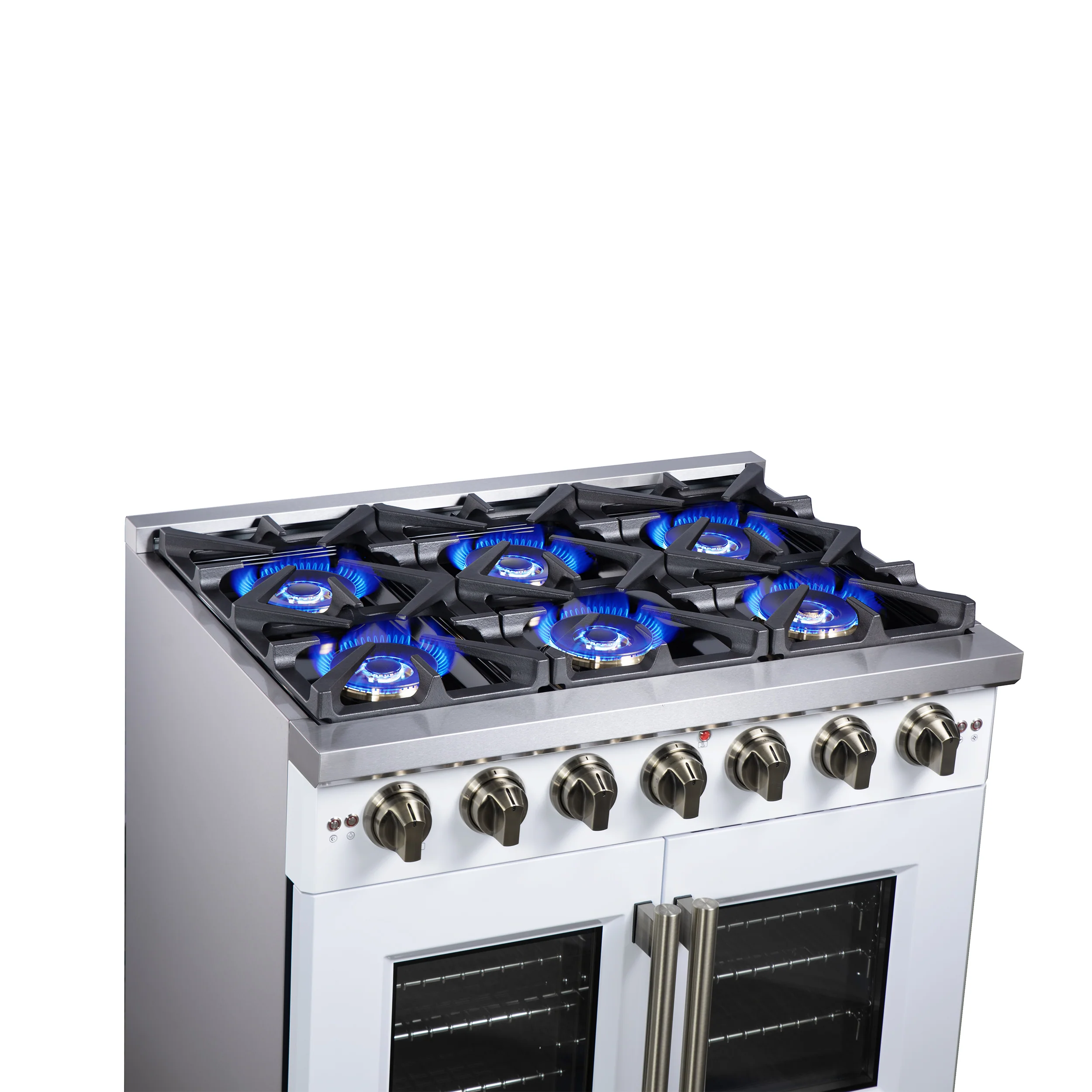 Forno Capriasca 36-Inch White Freestanding French Door Gas Range, 6 Burners, Convection Oven, Energy Efficient - Image 12