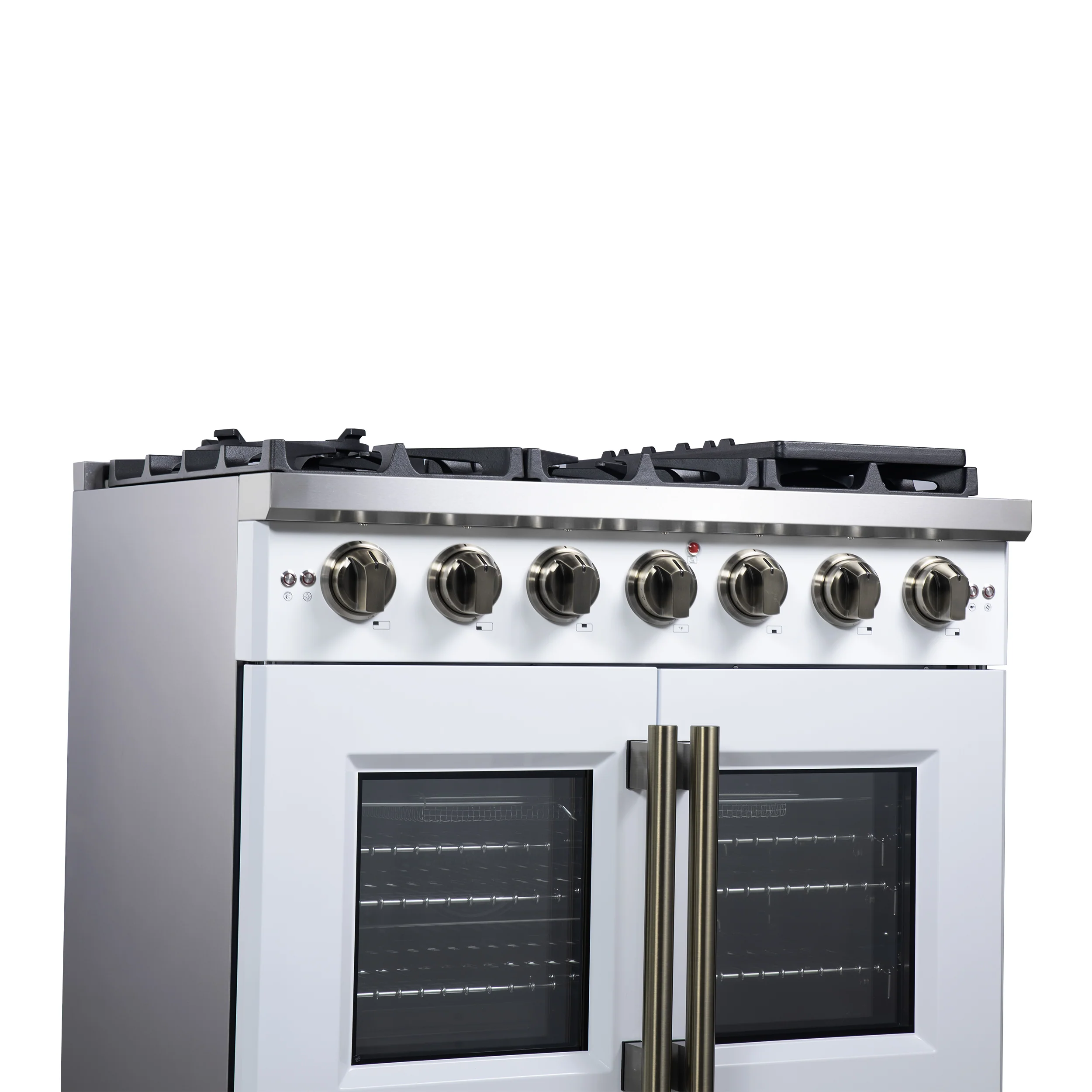 Forno Capriasca 36-Inch White Freestanding French Door Gas Range, 6 Burners, Convection Oven, Energy Efficient - Image 5