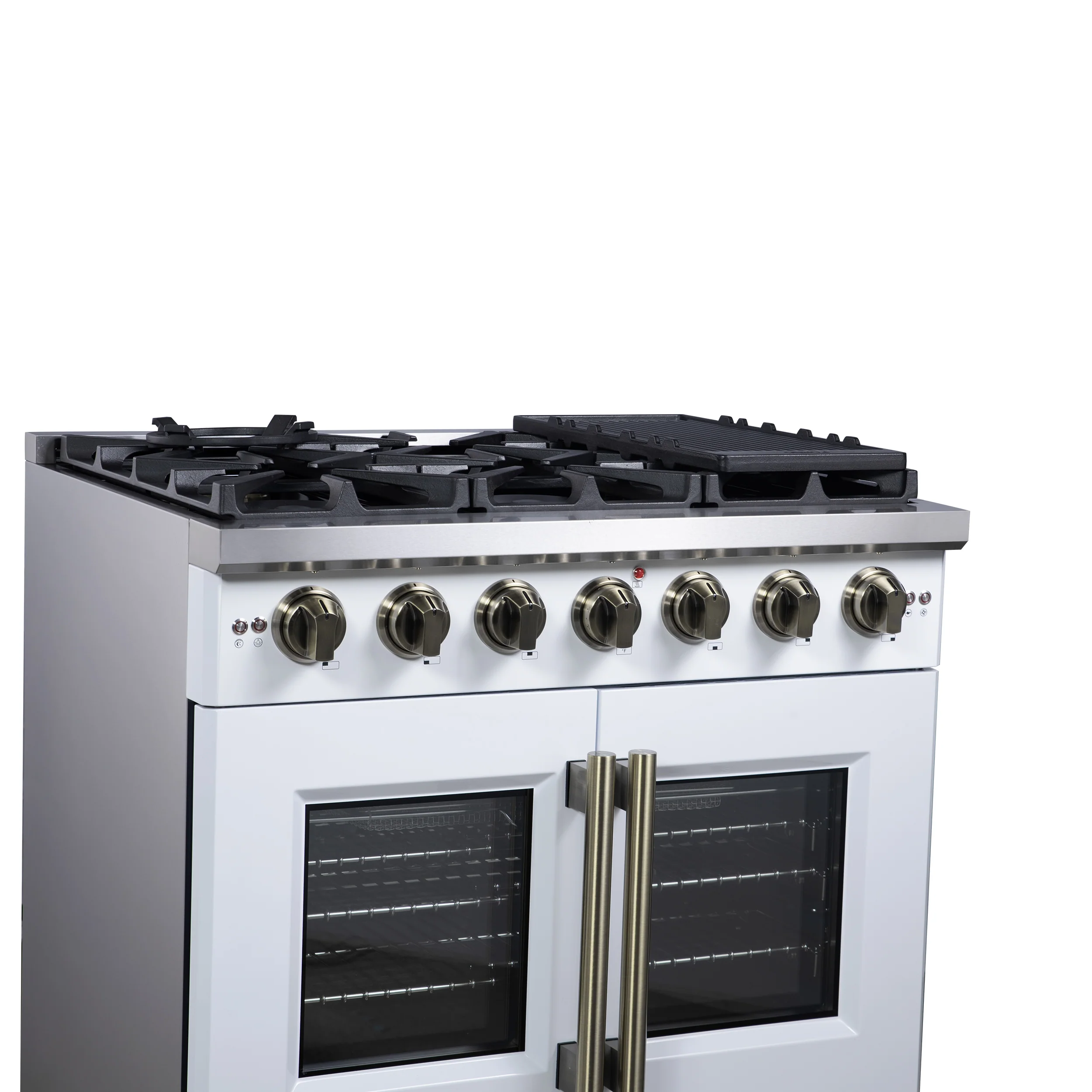 Forno Capriasca 36-Inch White Freestanding French Door Gas Range, 6 Burners, Convection Oven, Energy Efficient - Image 6