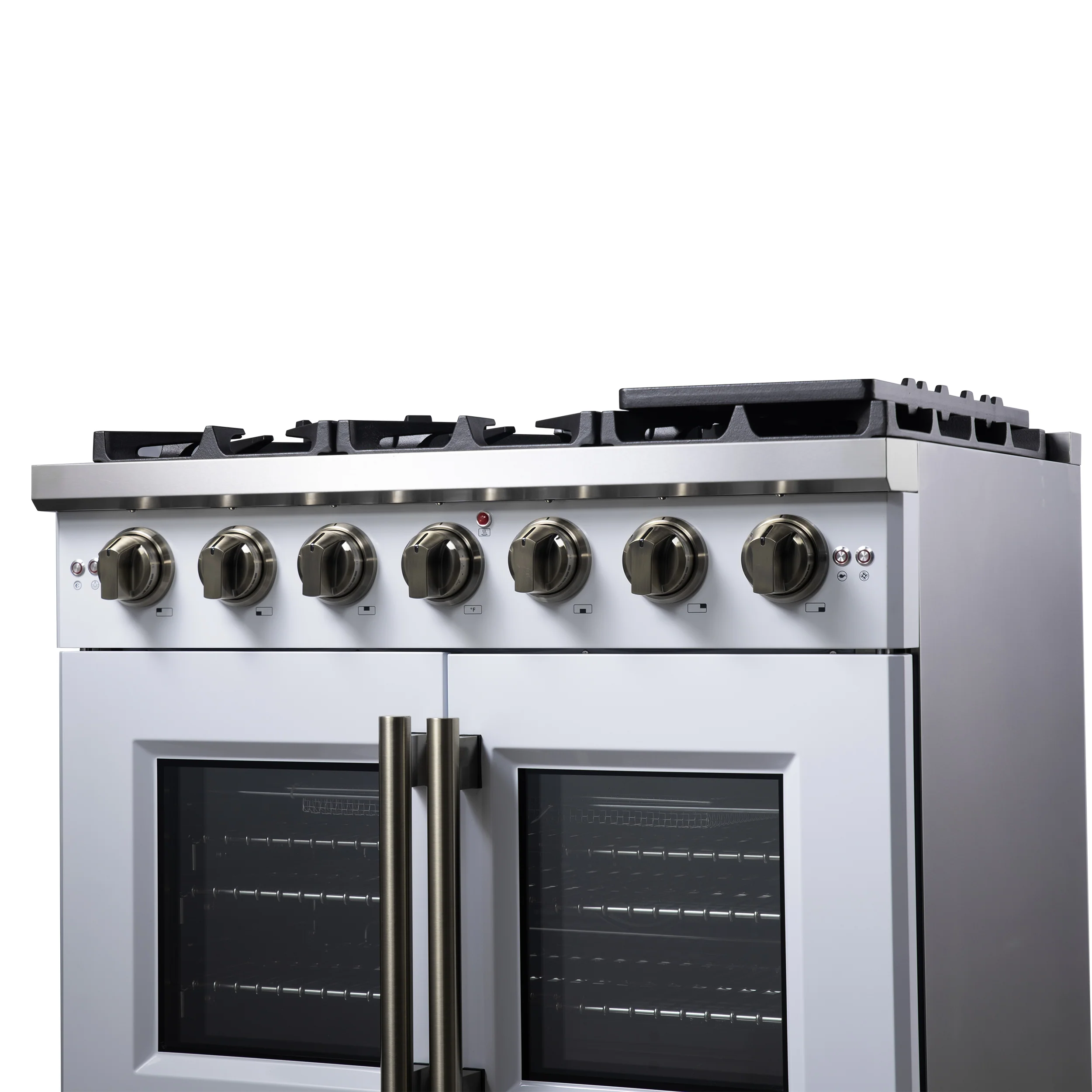 Forno Capriasca 36-Inch White Freestanding French Door Gas Range, 6 Burners, Convection Oven, Energy Efficient - Image 9