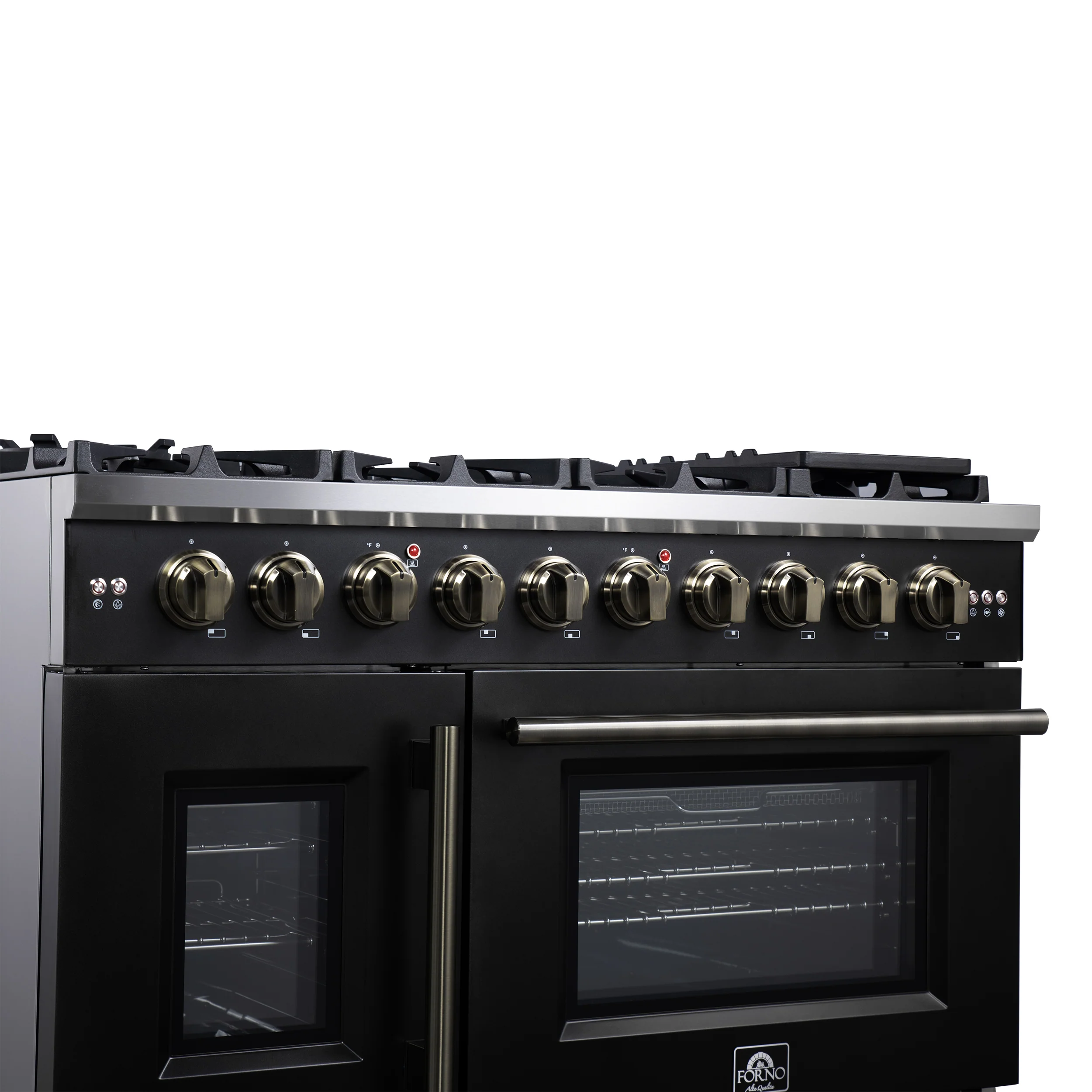 Forno Capriasca 48-Inch Black Freestanding French Door Gas Range, 8 Burners, Convection Oven, Energy Efficient - Image 5