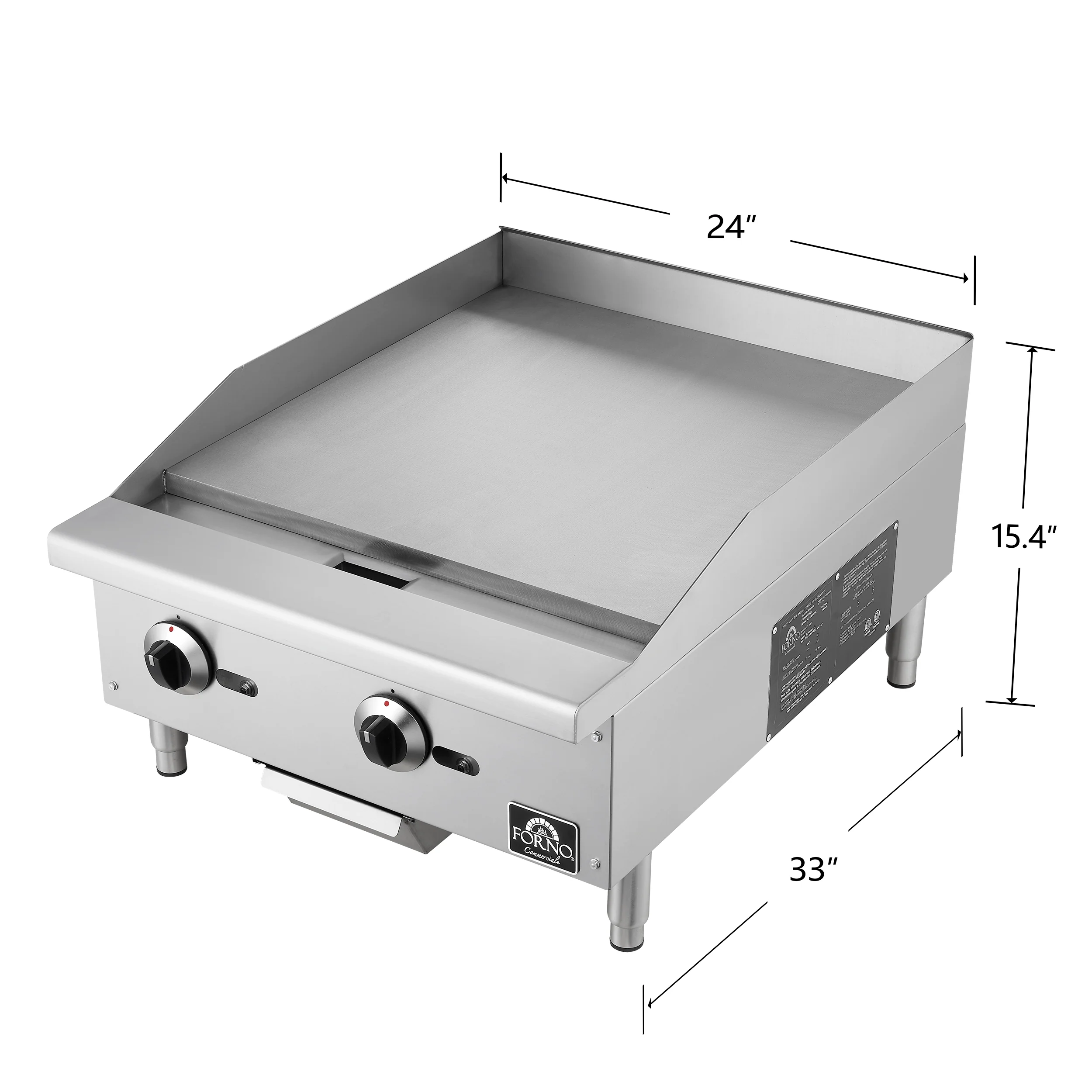 Forno Commerciale 24 Inch Gas Griddle - Image 11
